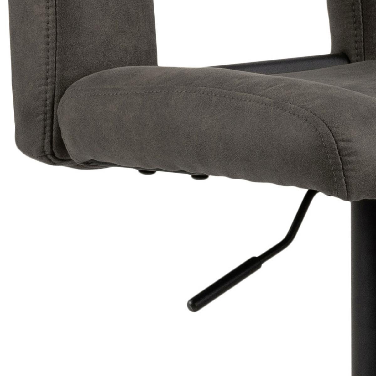 Barhocker höhenverstellbar mit Lehne Sylvia Anthrazit - Anthrazit/Schwarz, Design, Textil/Metall (41,5/94-115/52cm) - Carryhome