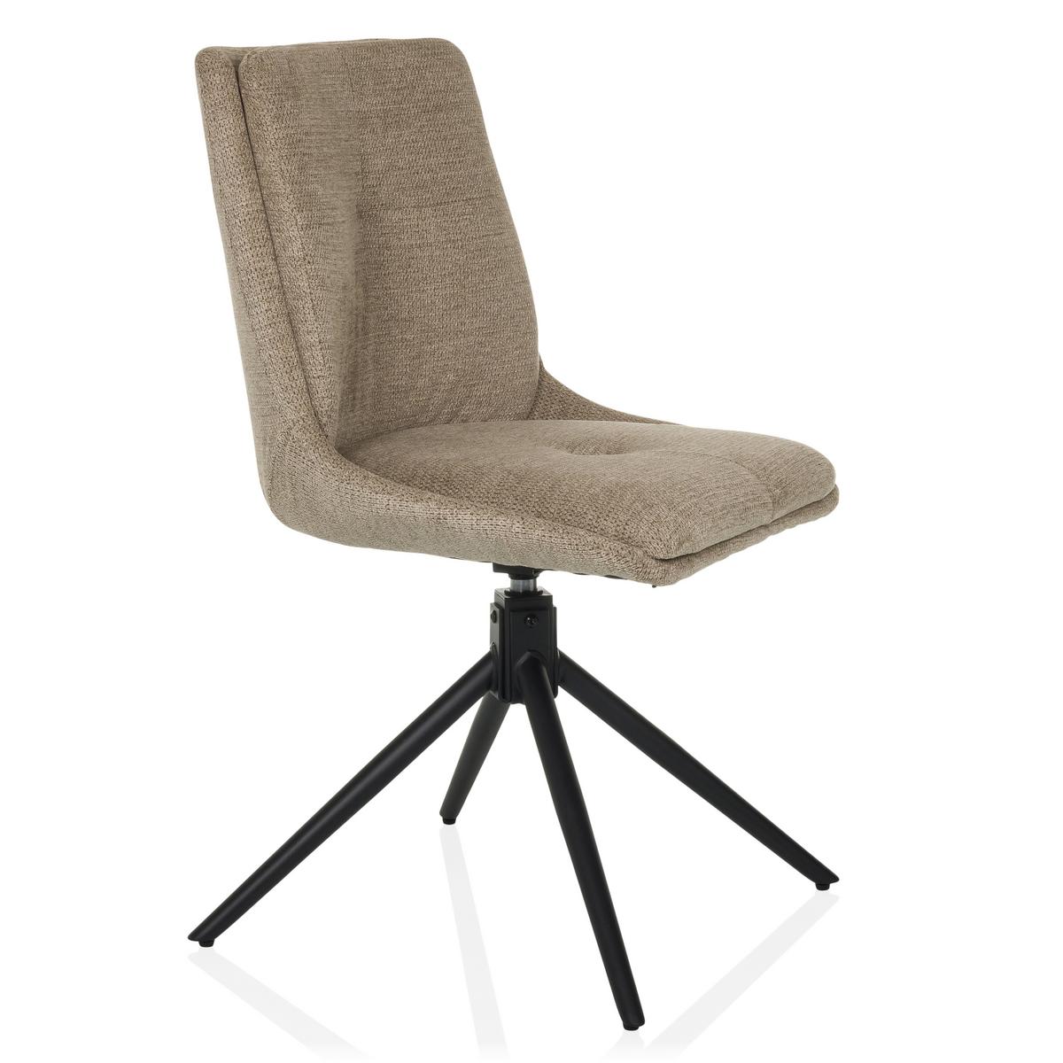 Drehstuhl Tarviso I Beige B: 53 cm - Beige/Schwarz, MODERN, Textil/Metall (53/89/58cm) - MID.YOU