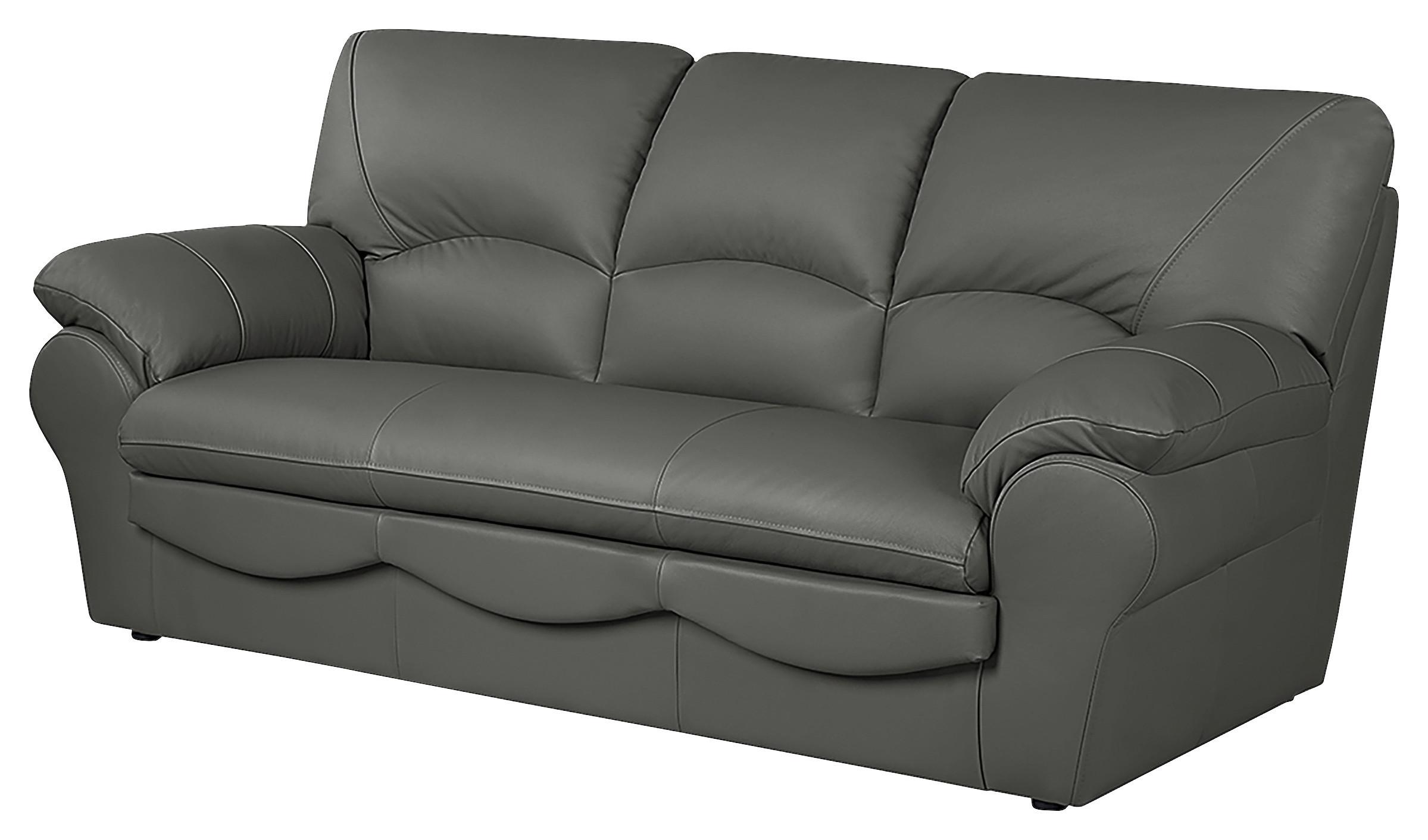 3-sitzer-sofa Oslo Anthrazit B: 205 Cm - Anthrazit/Schwarz, Design, Leder (205/92/85cm) - Livetastic