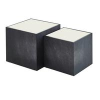 Couchtisch Cuba Schieferfarben/Weiß B: 50-43cm - Schieferfarben/Weiß, MODERN, Holzwerkstoff (50-43/40-35/50-43cm) - MID.YOU