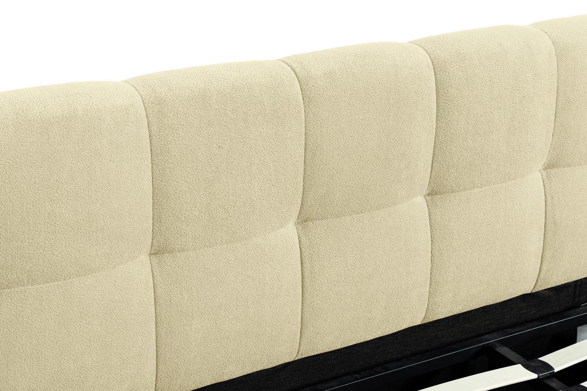 Polsterbett Natalia Beige B: 208 Cm - Beige/Schwarz, Design, Holzwerkstoff/Textil (208/90/228cm) - Livetastic