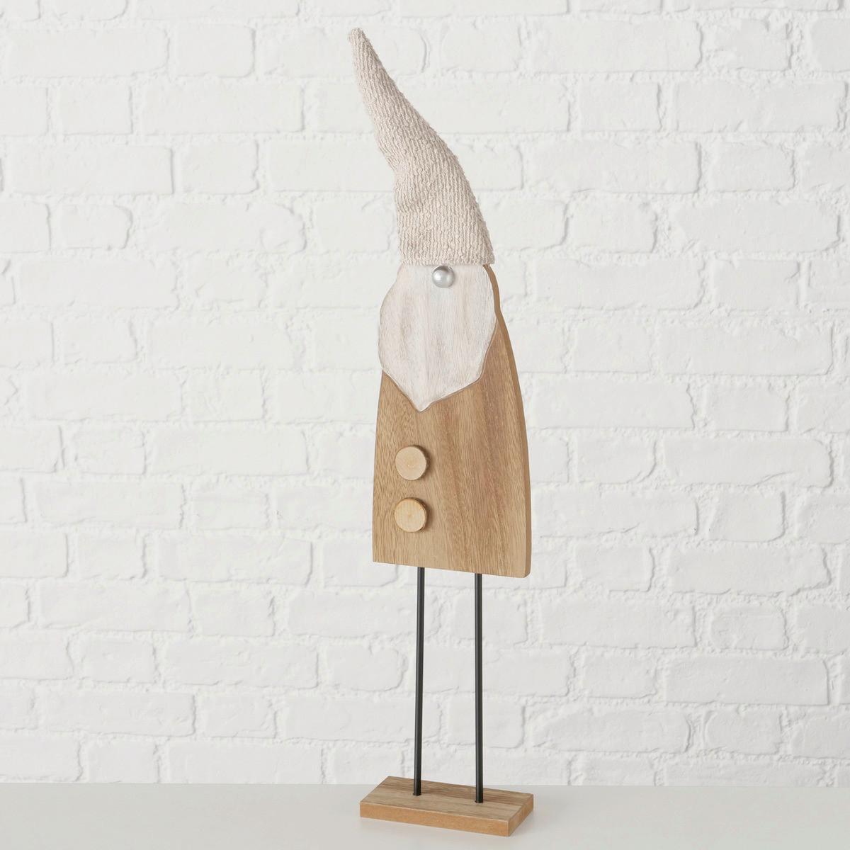 Weihnachtsfigur Gomas - Braun, Basics, Holz/Textil (13/6,3/63cm)