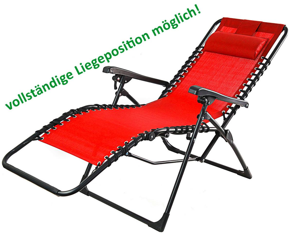 Bäderliege Relax Kunststoff Klappbar - Rot/Schwarz, Basics, Kunststoff (84/109/65cm)