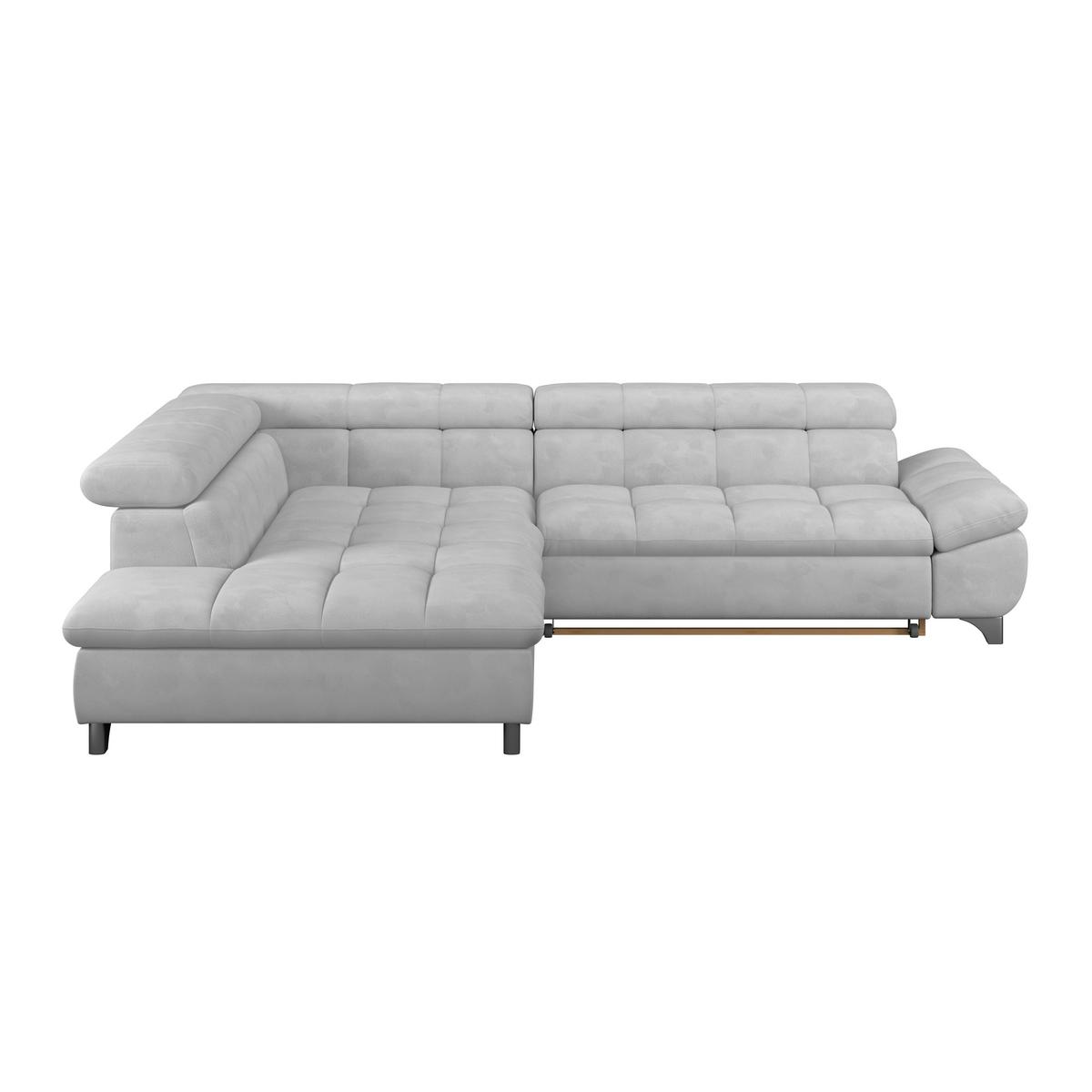 Ecksofa Gemini Hellgrau, B: 234cm - Chromfarben/Hellgrau, KONVENTIONELL, Textil (234/312cm)