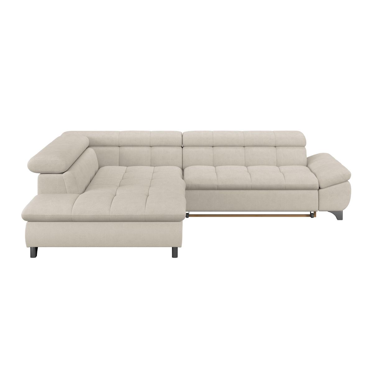 Ecksofa Gemini Beige, B: 234cm - Chromfarben/Beige, KONVENTIONELL, Textil (234/312cm)