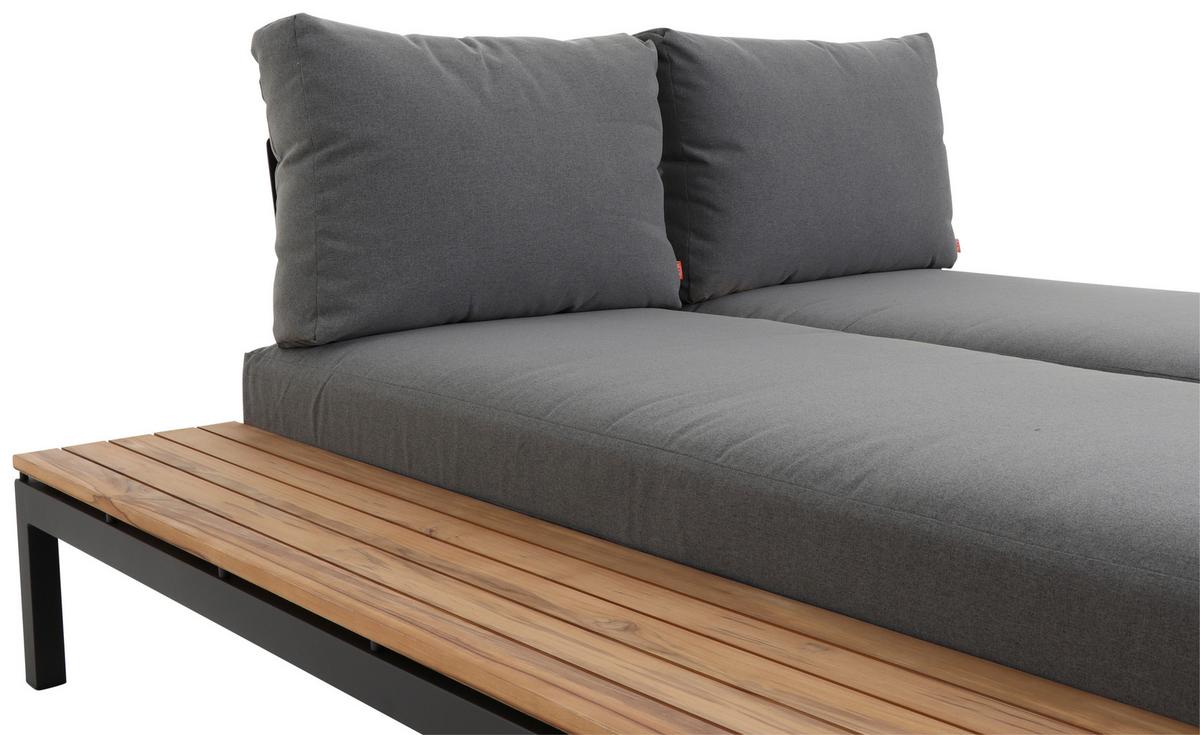 Sonneninsel Grau Teakholz/Metall/Textil - Anthrazit/Grau, KONVENTIONELL, Holz/Textil - Siena Garden