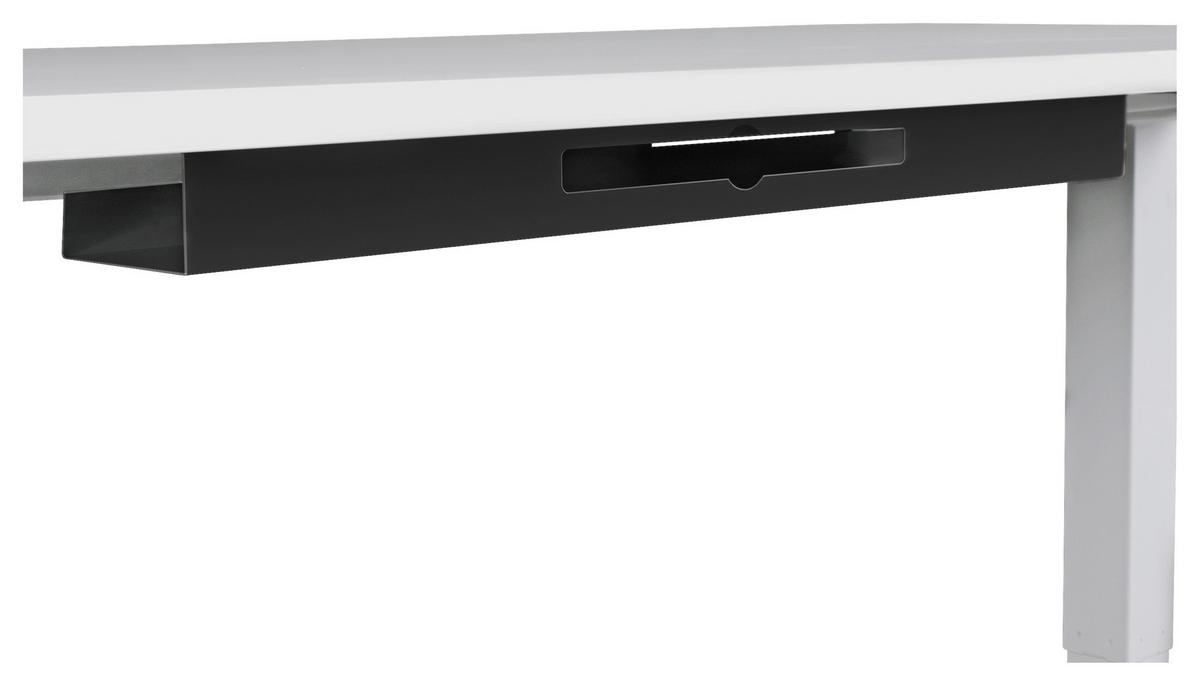 Kabelwanne Schreibtisch L: 80, Stahl Schwarz - Schwarz, Basics, Metall (80/13/7cm) - MID.YOU