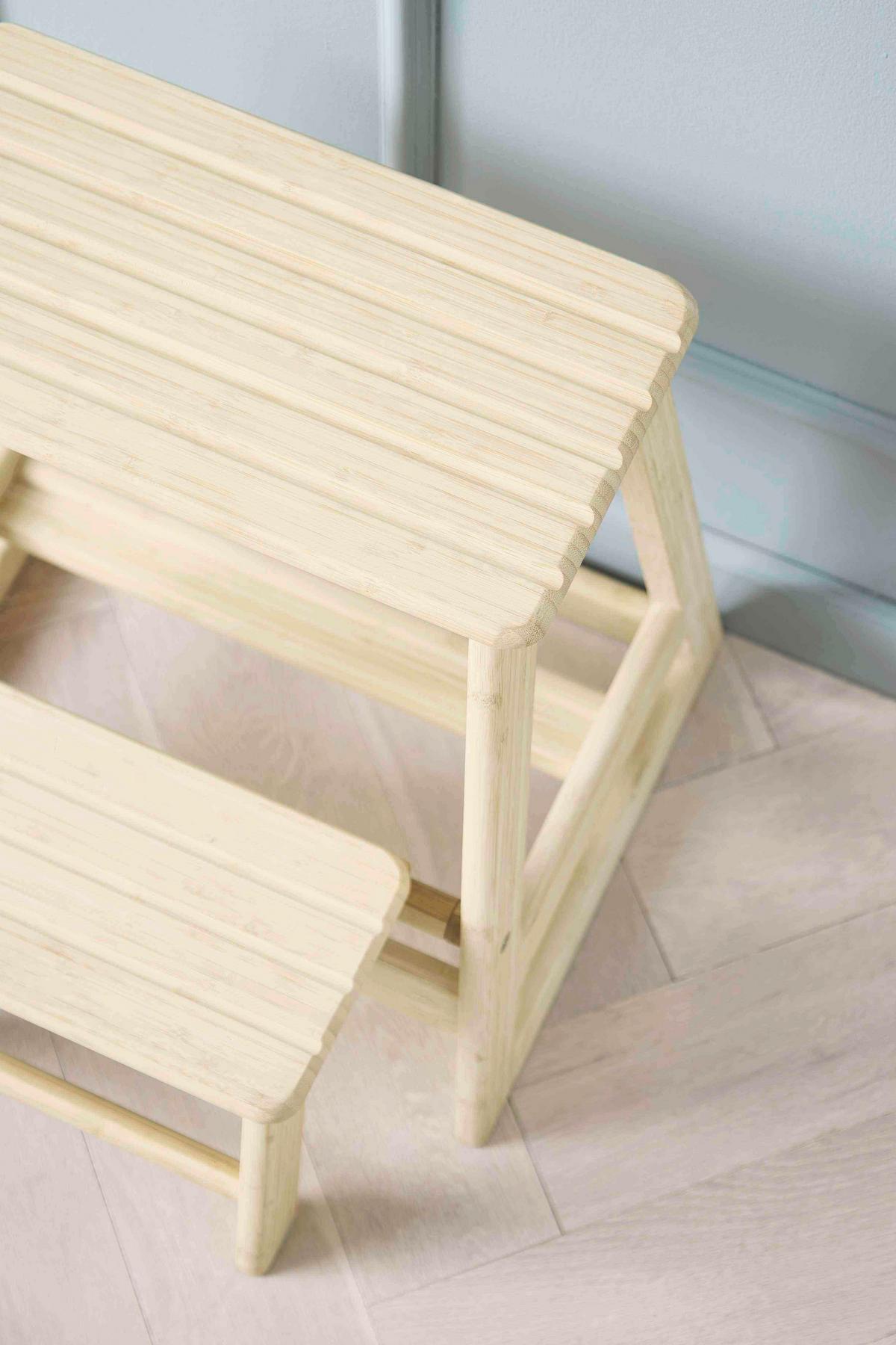Tritthocker Skala, hellbraun 45,5x49x39 cm - Hellbraun, Natur, Holz (45,5/49/39cm) - Gardenson