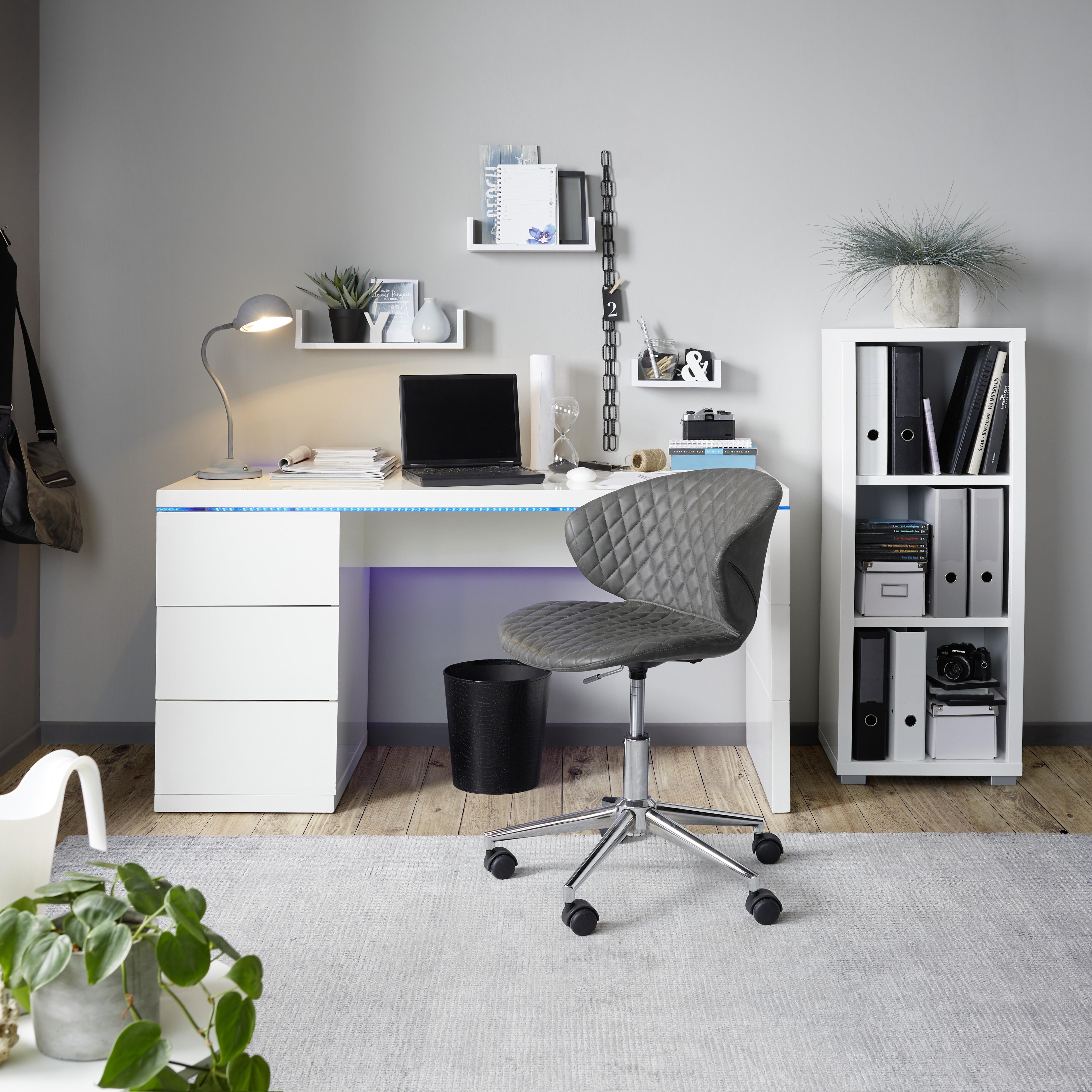 Otočná Židle Stella - šedá/barvy chromu, Lifestyle, kov/textil (56/73-82,5/49cm) - Modern Living