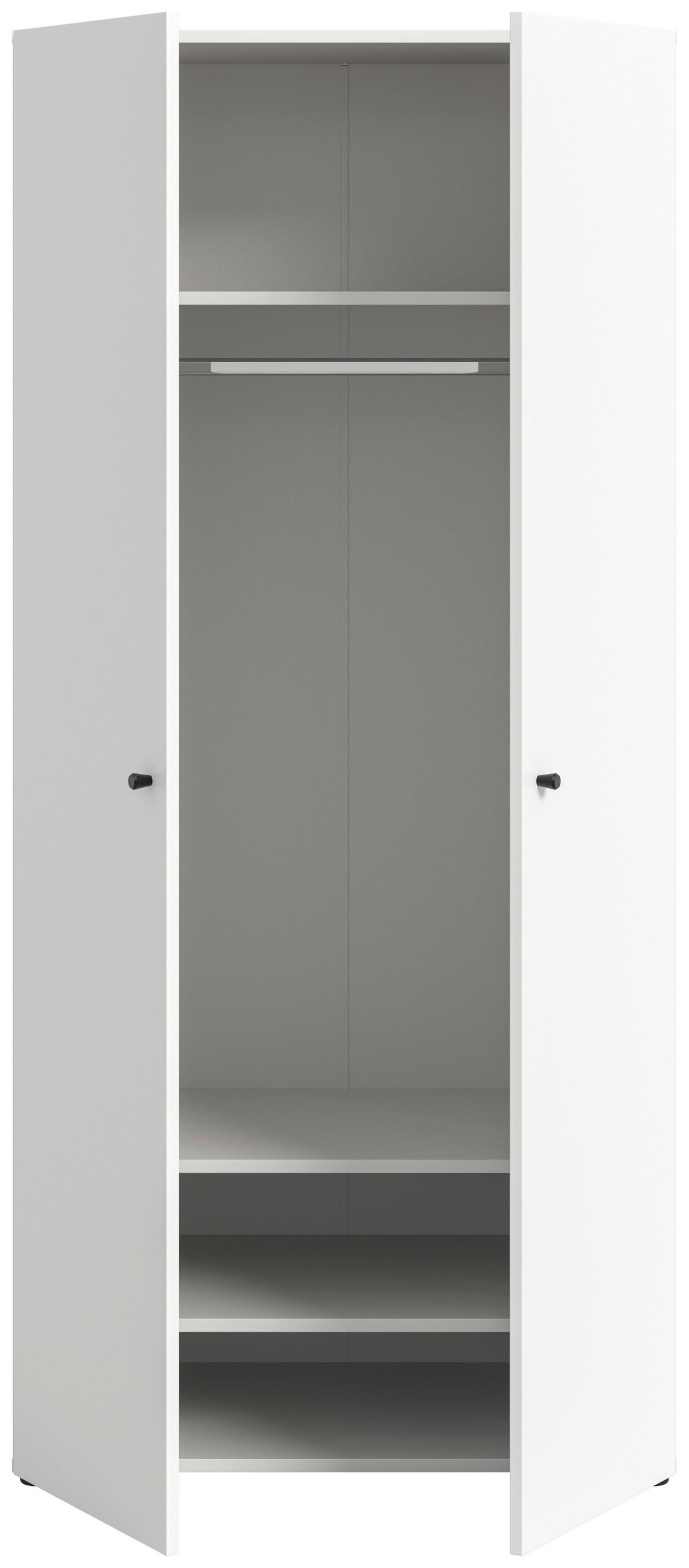 Drehtürenschrank Darwin, Weiß B: 80 Cm - Weiß, MODERN, Holzwerkstoff (80/176/51cm) - MID.YOU