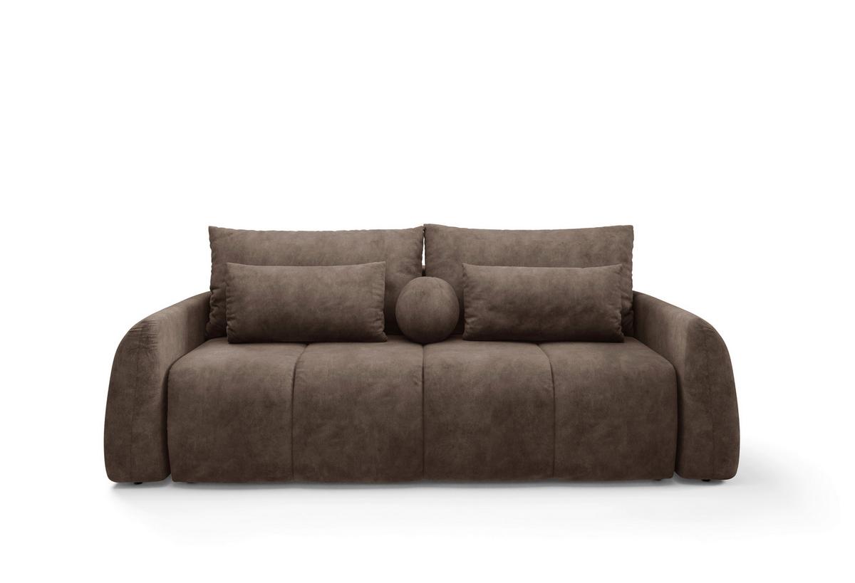 Schlafsofa Geronimo Braun B: 252cm - Schwarz/Braun, Design, Textil (252/93/167cm) - Livetastic