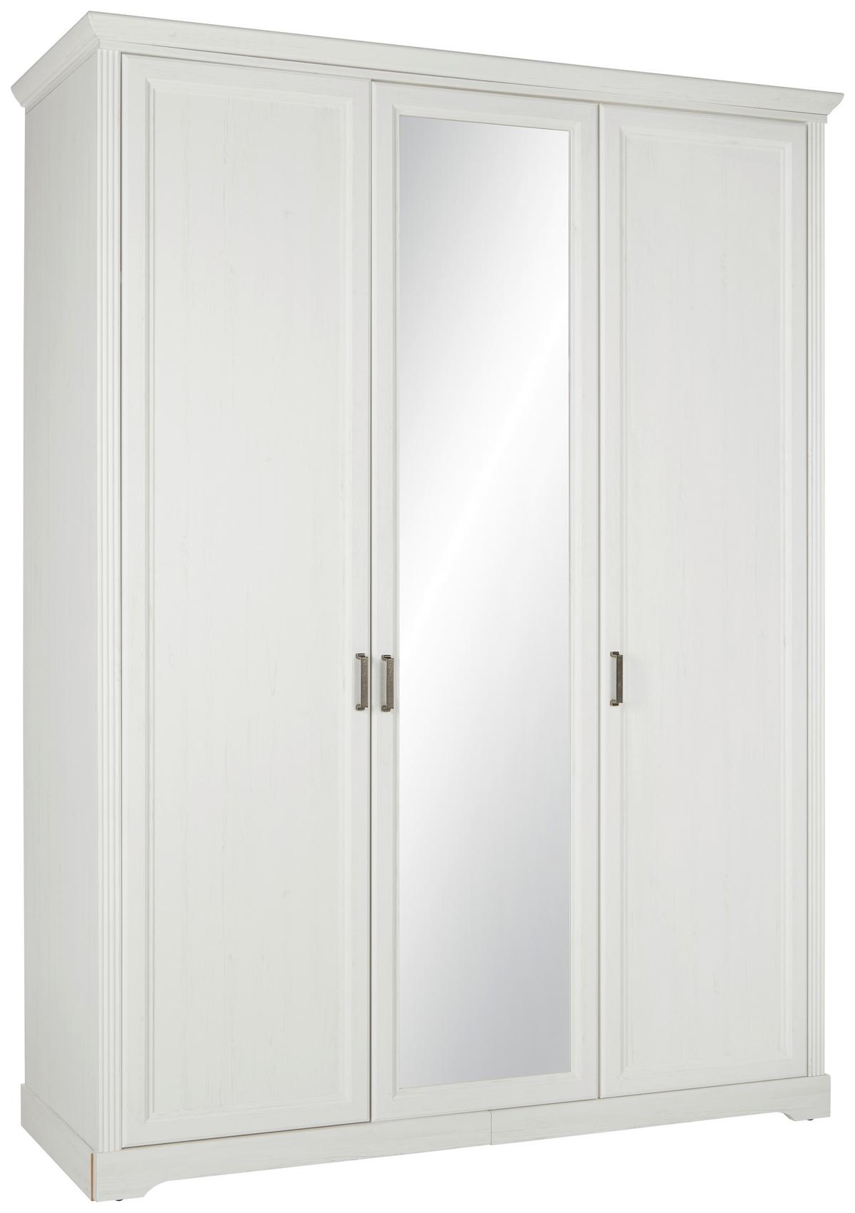 Skříň bílá,š. 160cm - bílá/barvy niklu, Romantický / Rustikální, kov/kompozitní dřevo (160/220/64cm)