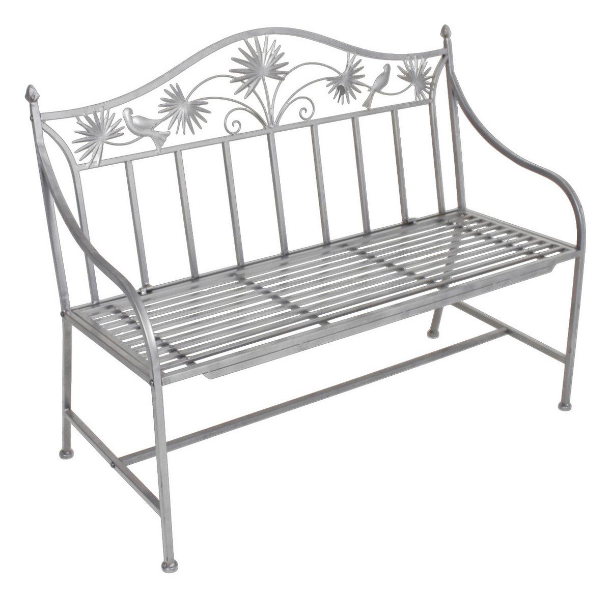 Gartenbank Eisen 2-Sitzer Talin Silberfarben - Silberfarben, MODERN, Metall (111/84/52cm)