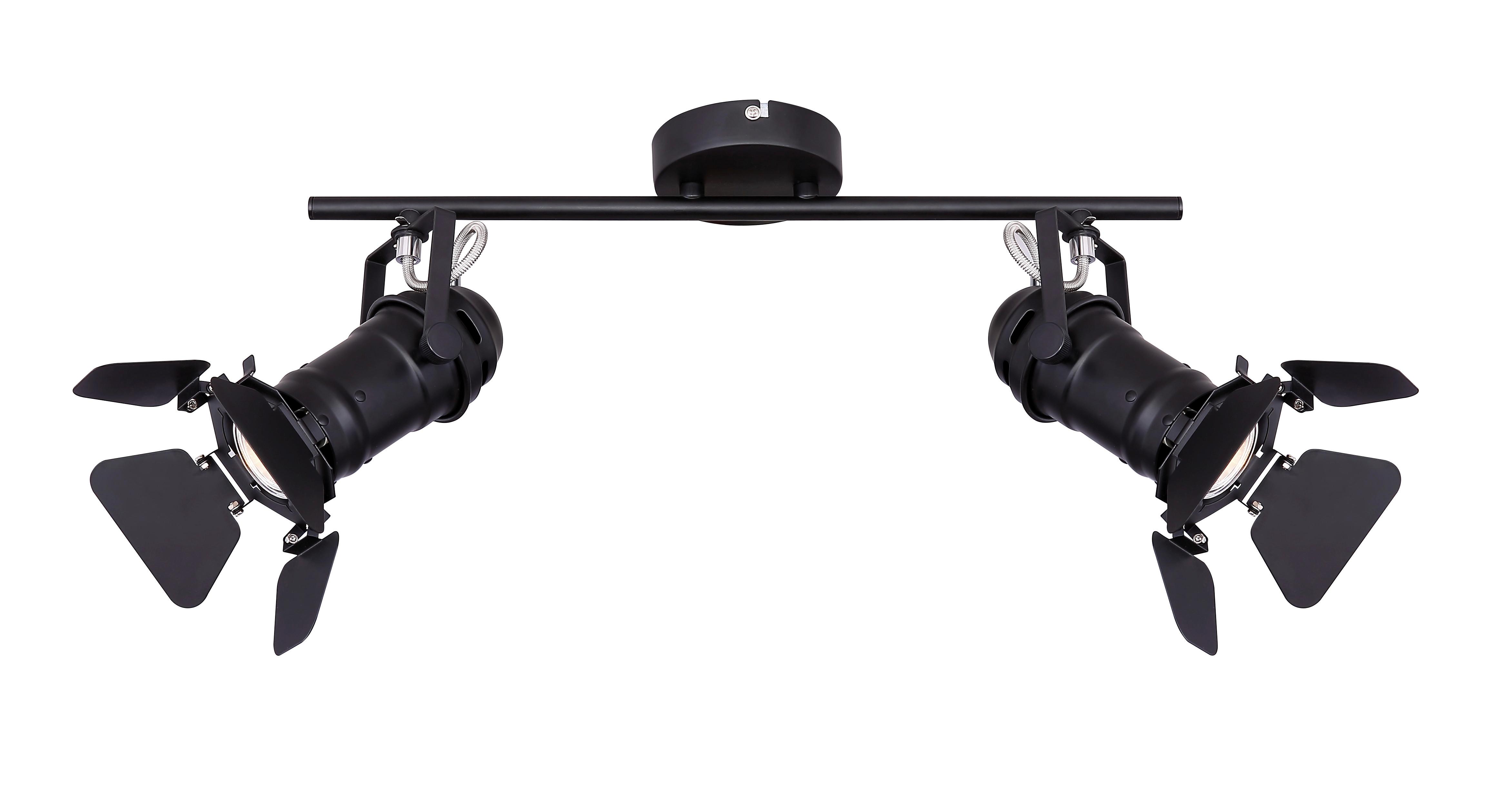 Strahler 2-Flammig verstellbar L: 54 cm - Schwarz, Trend, Metall (54/16/26,5cm) - Globo