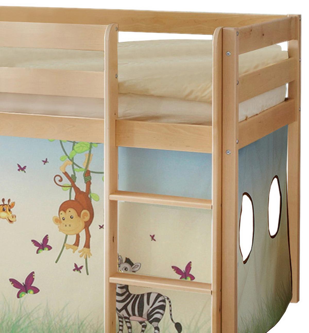 Spielbett Manuel Multicolor Kiefer Massiv 90 Cm Leiter - Multicolor/Kieferfarben, Natur, Holz (90/200cm) - MID.YOU