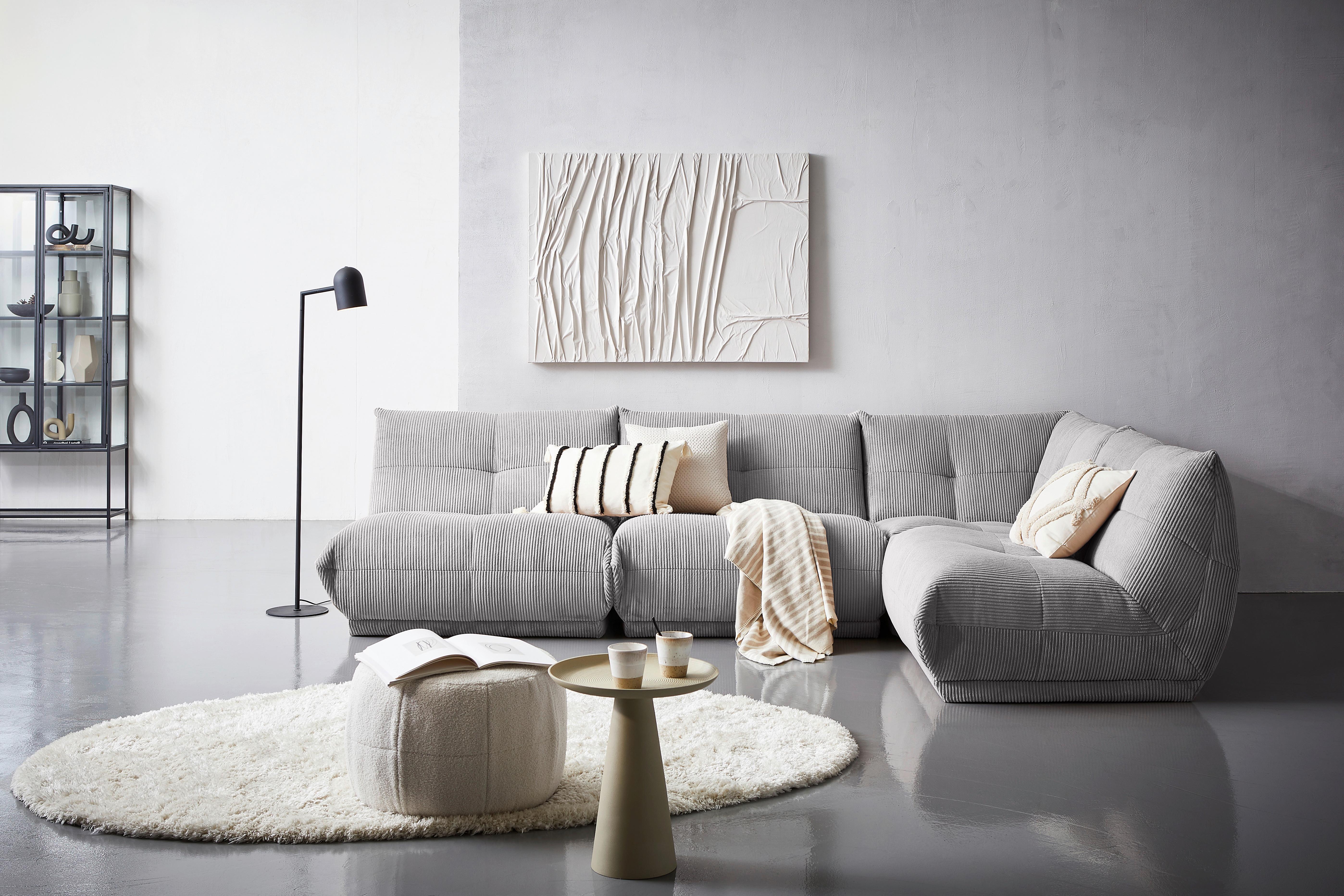 Ecksofa Giselle - Grau, Trend, Textil (315/210cm) - Livetastic