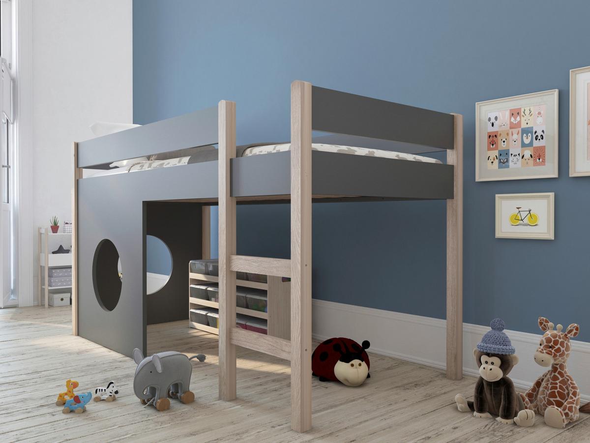 BETTSEITEN Grau B: 90cm - Grau, Design, Holzwerkstoff (90/90/2,5cm) - Livetastic