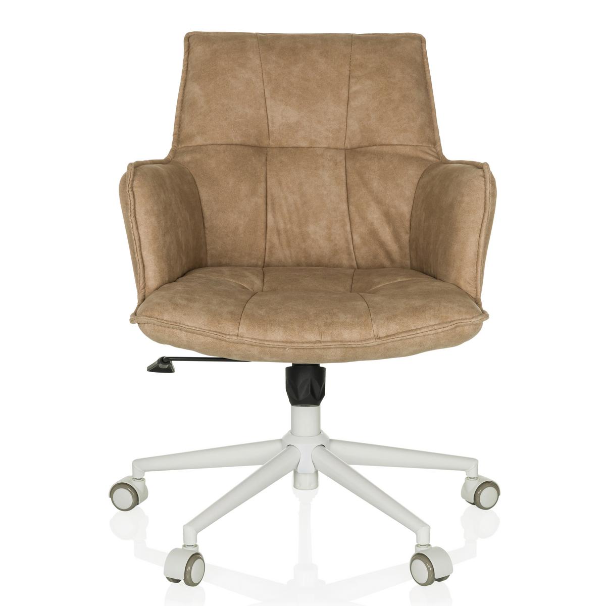 Drehstuhl Beige B: 54 cm - Beige/Weiß, MODERN, Kunststoff/Textil (54/85/70cm) - MID.YOU