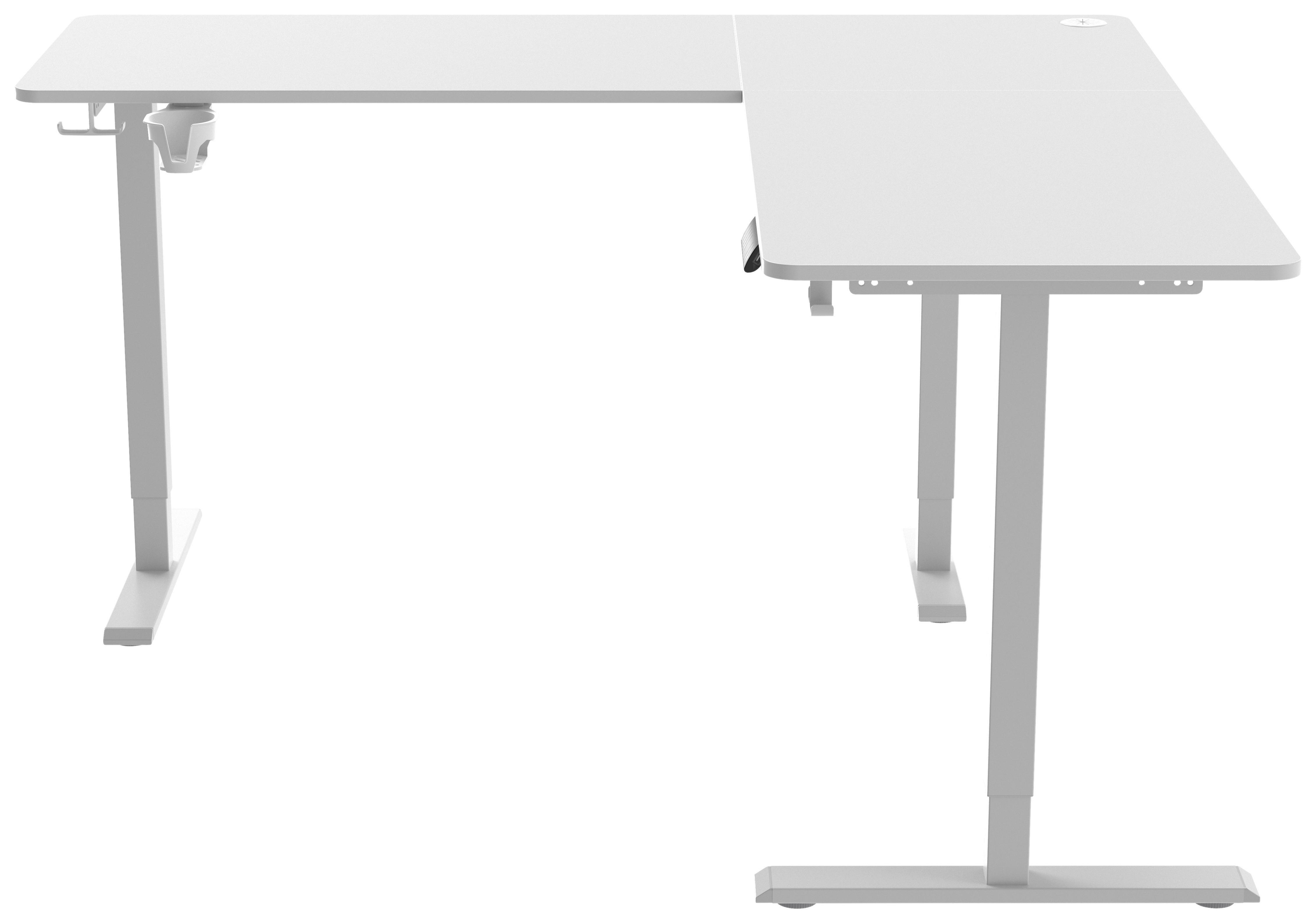 Eckschreibtisch Nimi Weiß L: 160cm - Weiß, MODERN, Holzwerkstoff/Kunststoff (160/140/72-117cm) - Livetastic