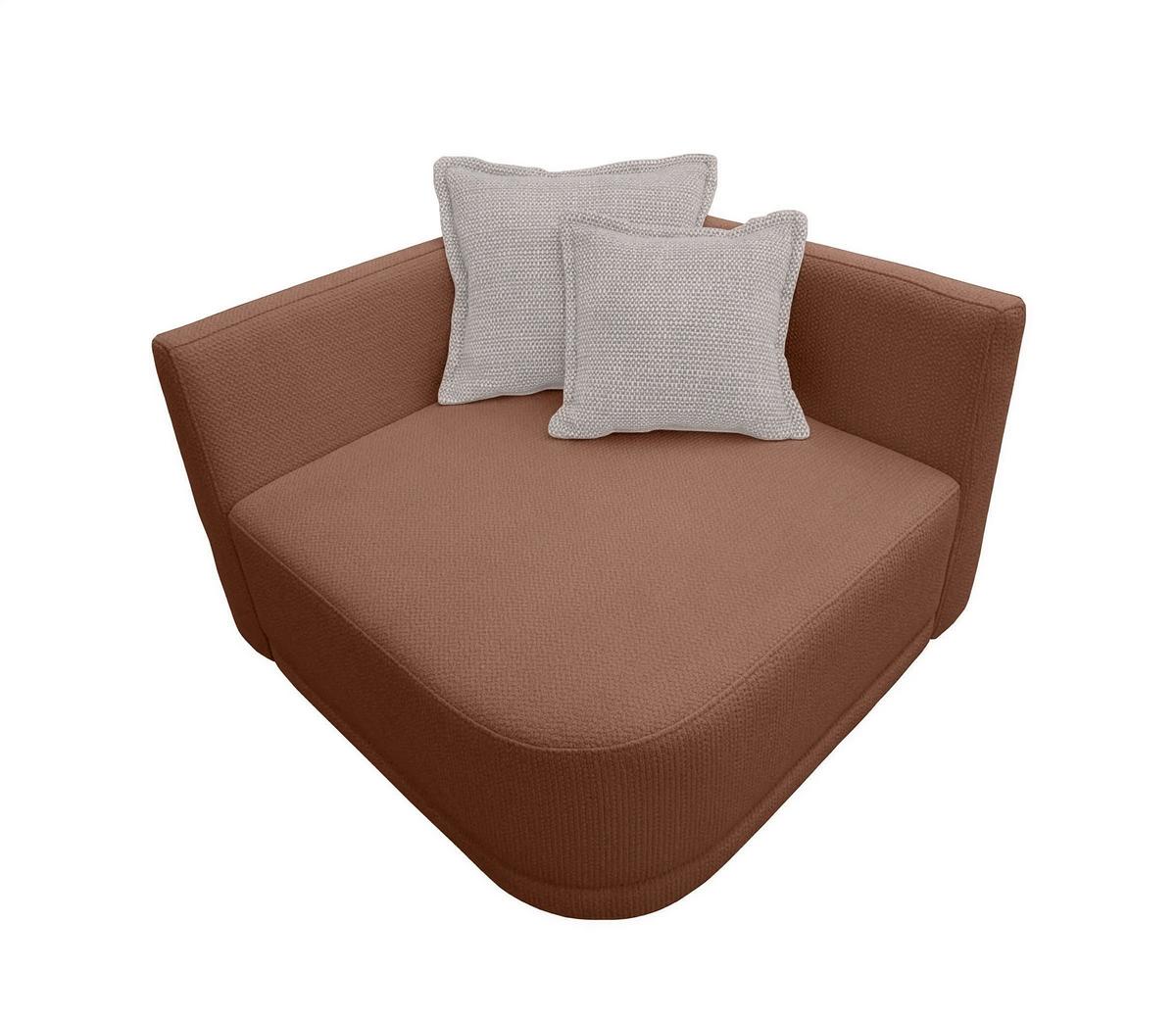 Sofa Zuri Rostfarben/creme, B: 110cm - Rostfarben/Creme, Trend, Textil (110/75/115cm) - Livetastic