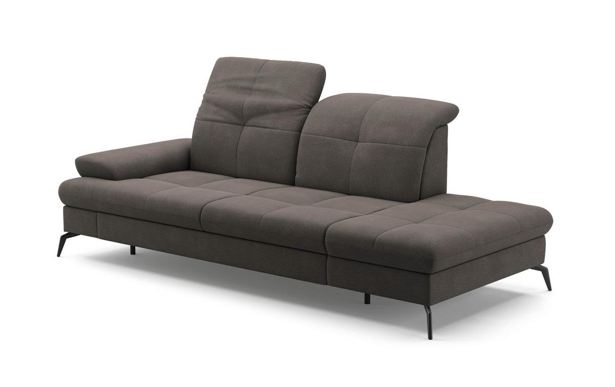 Récamiere Amica E, Graphitfarben B: 231 - Schwarz/Graphitfarben, KONVENTIONELL, Textil (231/90/122cm) - Sit & More