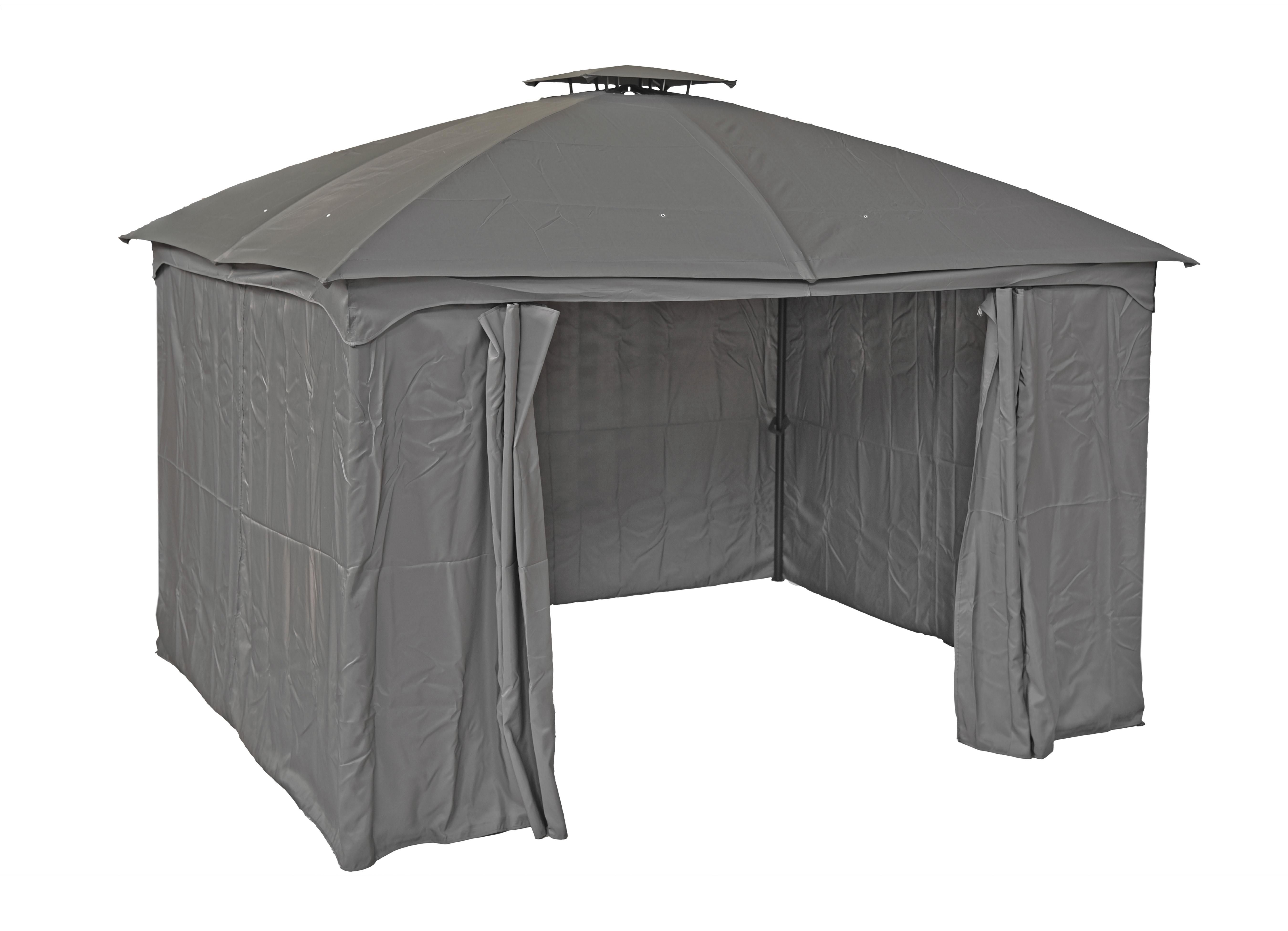 Pavillon Kama - Anthrazit/Schwarz, Basics, Kunststoff/Metall (360/270/300cm) - Gardenson
