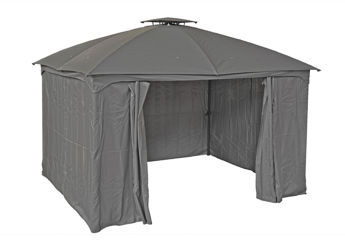 Pavillon Kama - Anthrazit/Schwarz, Basics, Kunststoff/Metall (360/270/300cm) - Gardenson