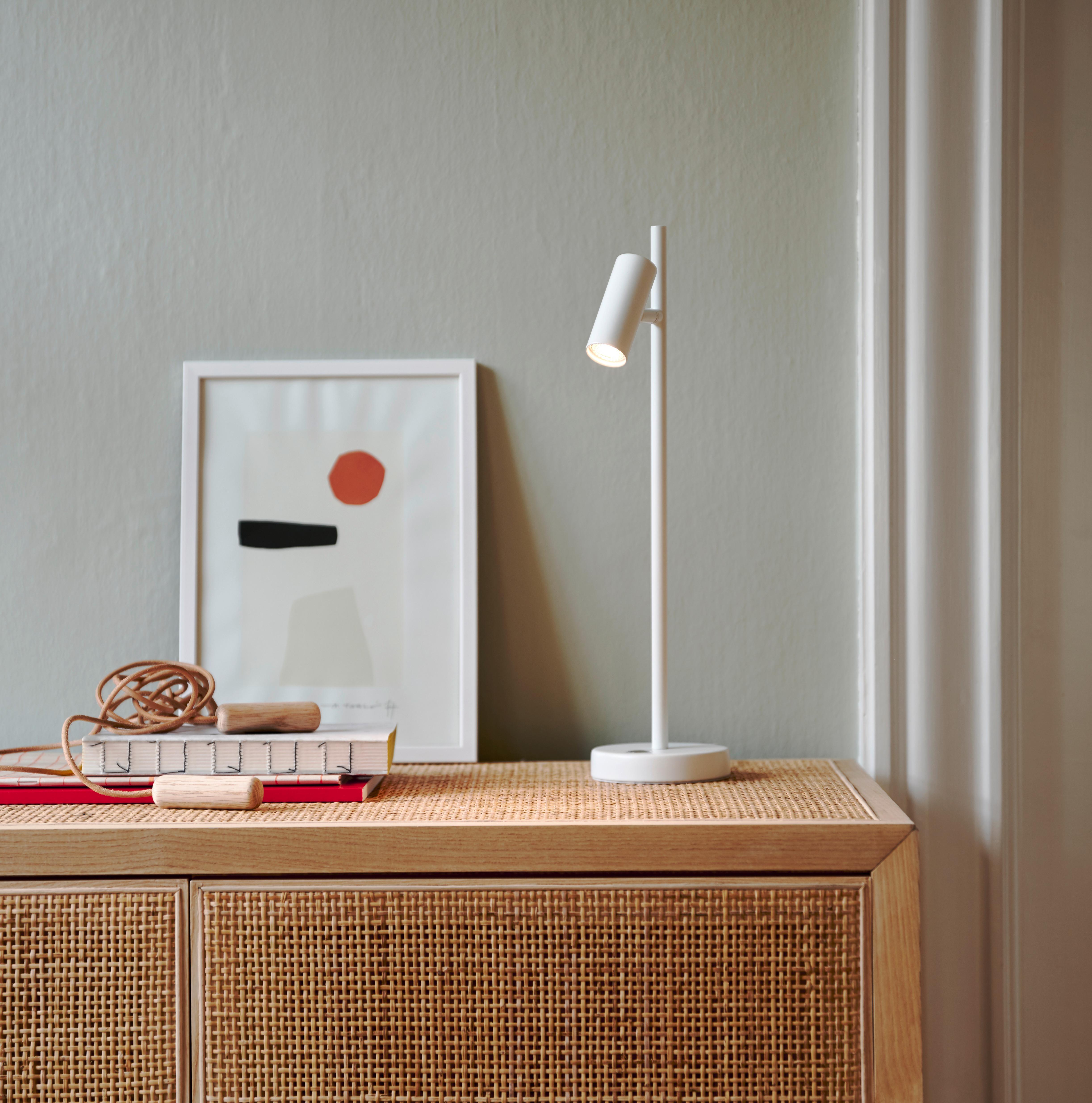 Tischleuchte Omari Weiß H: 40 cm - Weiß, Design, Metall (40cm) - Nordlux