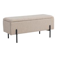 TRUHENBANK Watford, Beige B: 95cm - Beige/Schwarz, Design, Textil (95/43/36,5cm) - MID.YOU