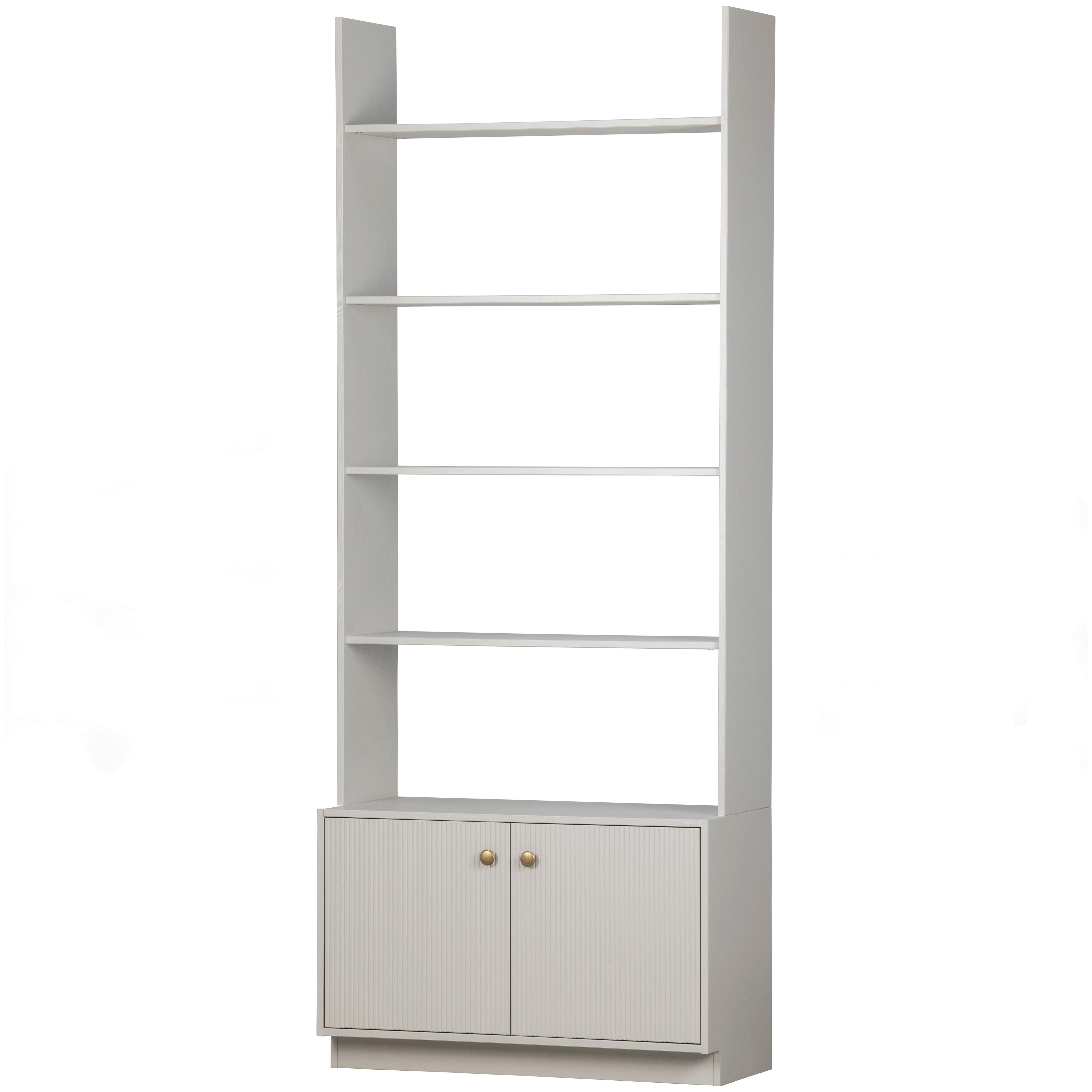 Regal Madu Hellgrau B: 80cm - Hellgrau, Design, Holz (80/200/35cm) - Livetastic