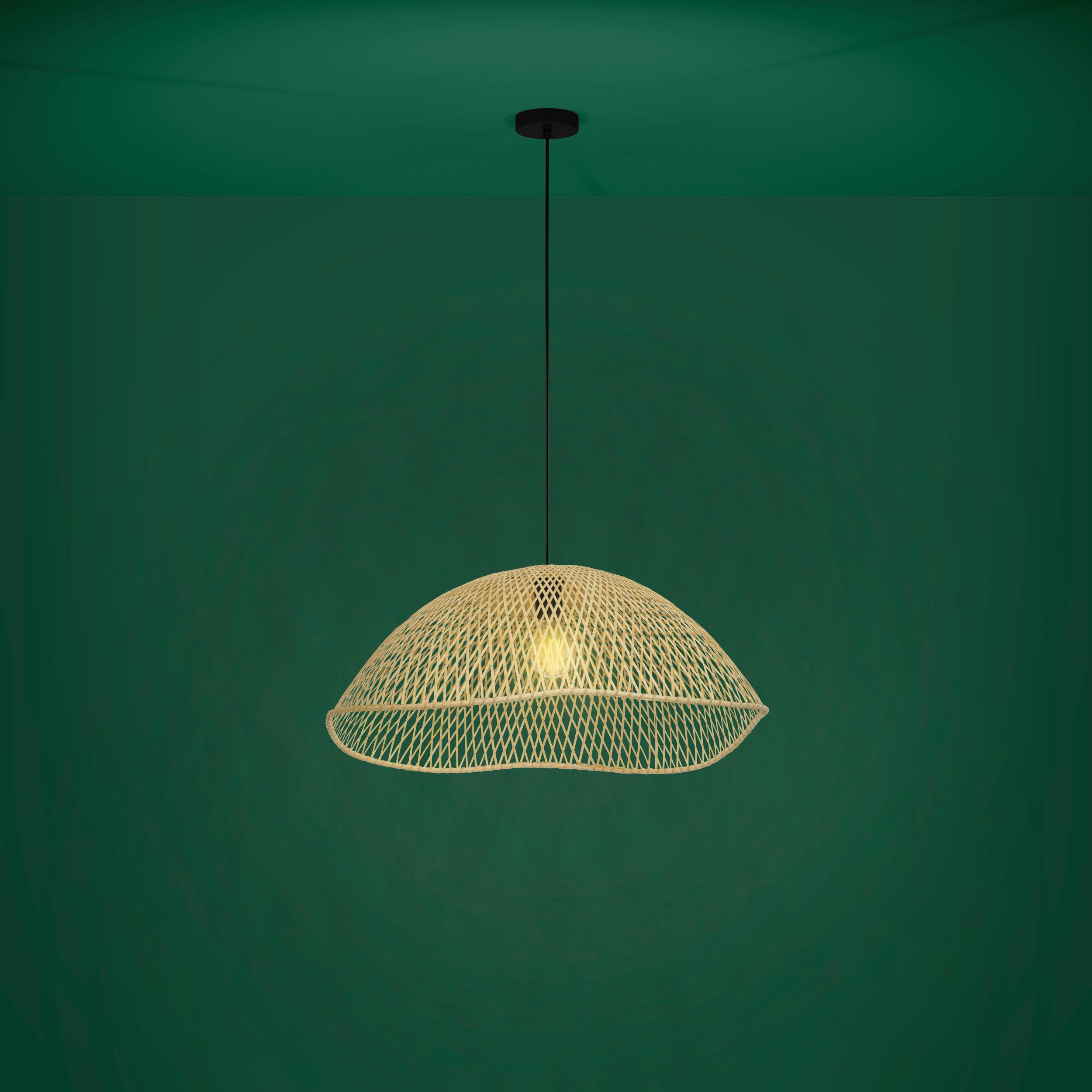 Hängeleuchte 390236*sambucona - Schwarz, Natur, Holz/Metall (72/150cm) - Eglo