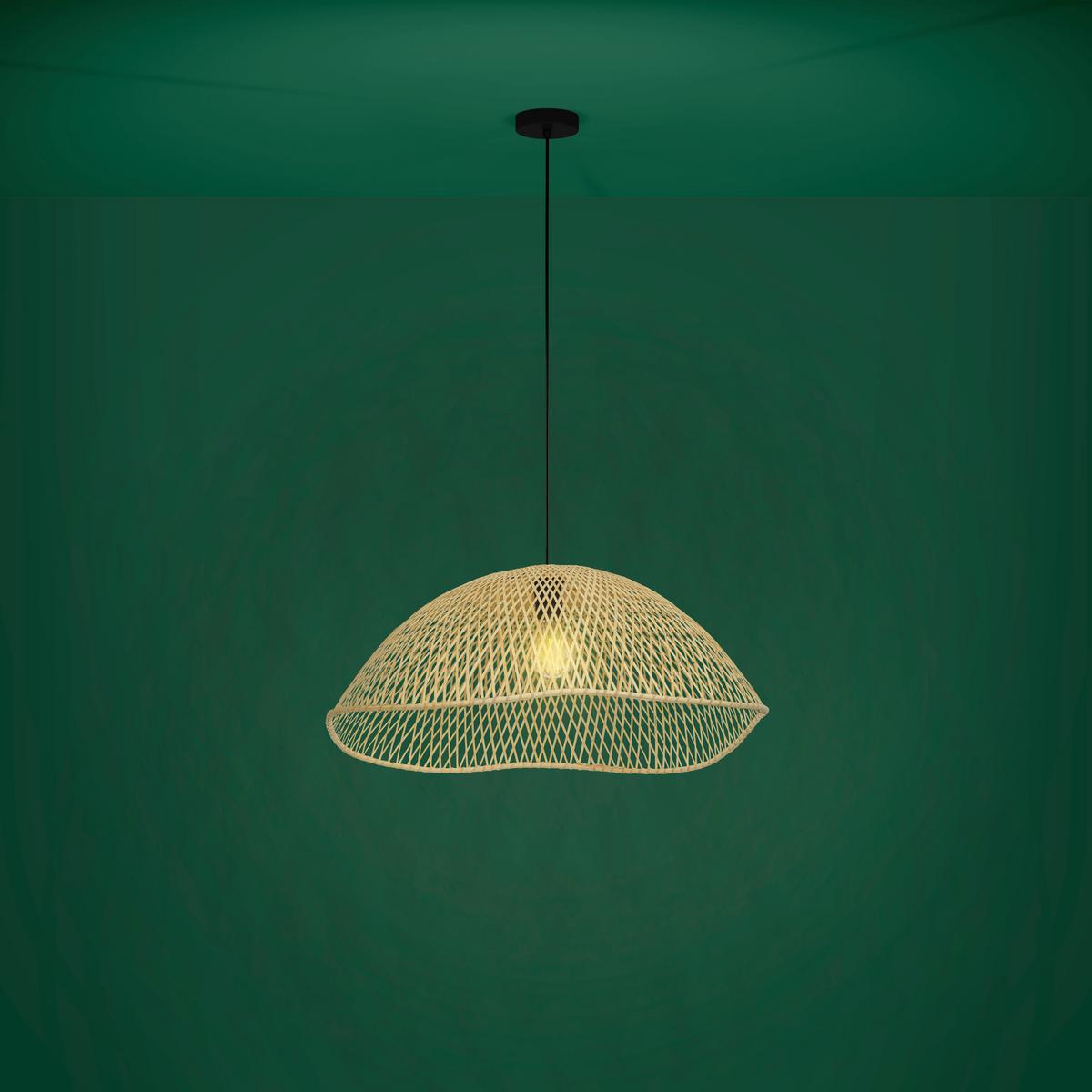 Hängeleuchte 390236*sambucona - Schwarz, Natur, Holz/Metall (72/150cm) - Eglo