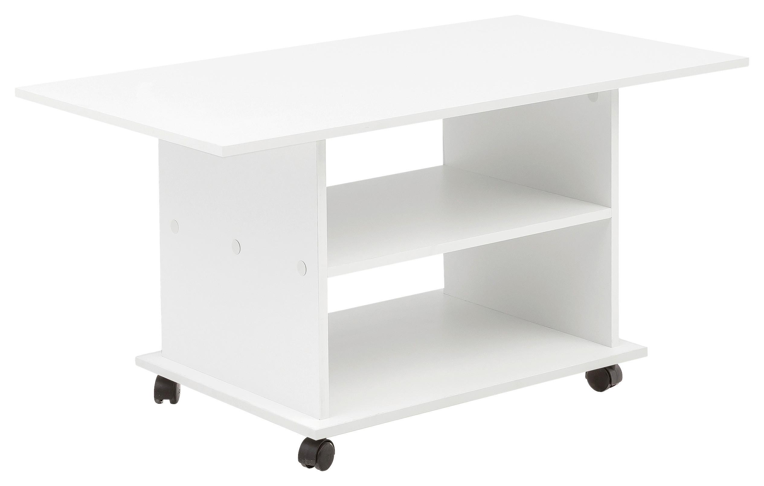 Konferenčný stolík biely - biela, Modern, kompozitné drevo/plast (95/54,5/51cm) - MID.YOU