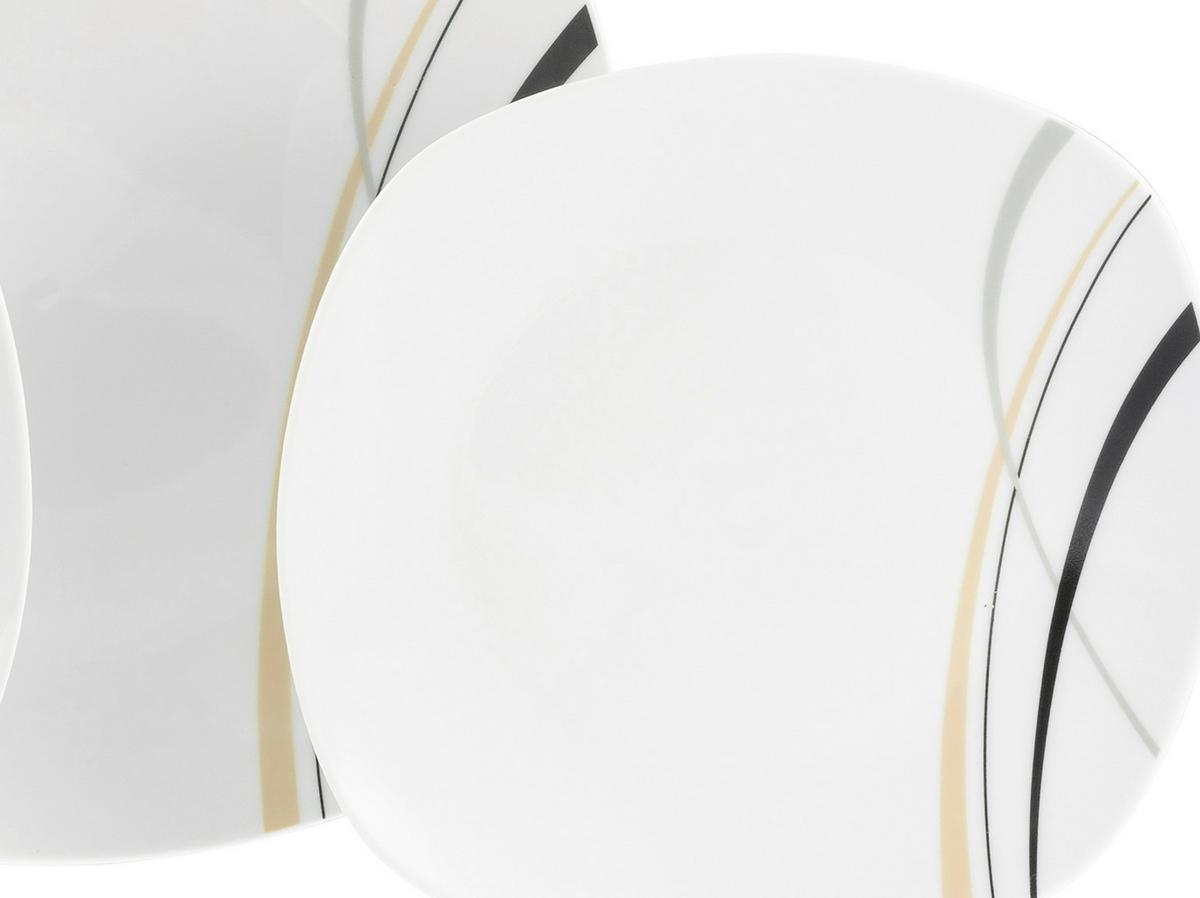 Tafelservice Square City Line 12--Teilig., Weiß - Weiß, Trend, Keramik - Creatable