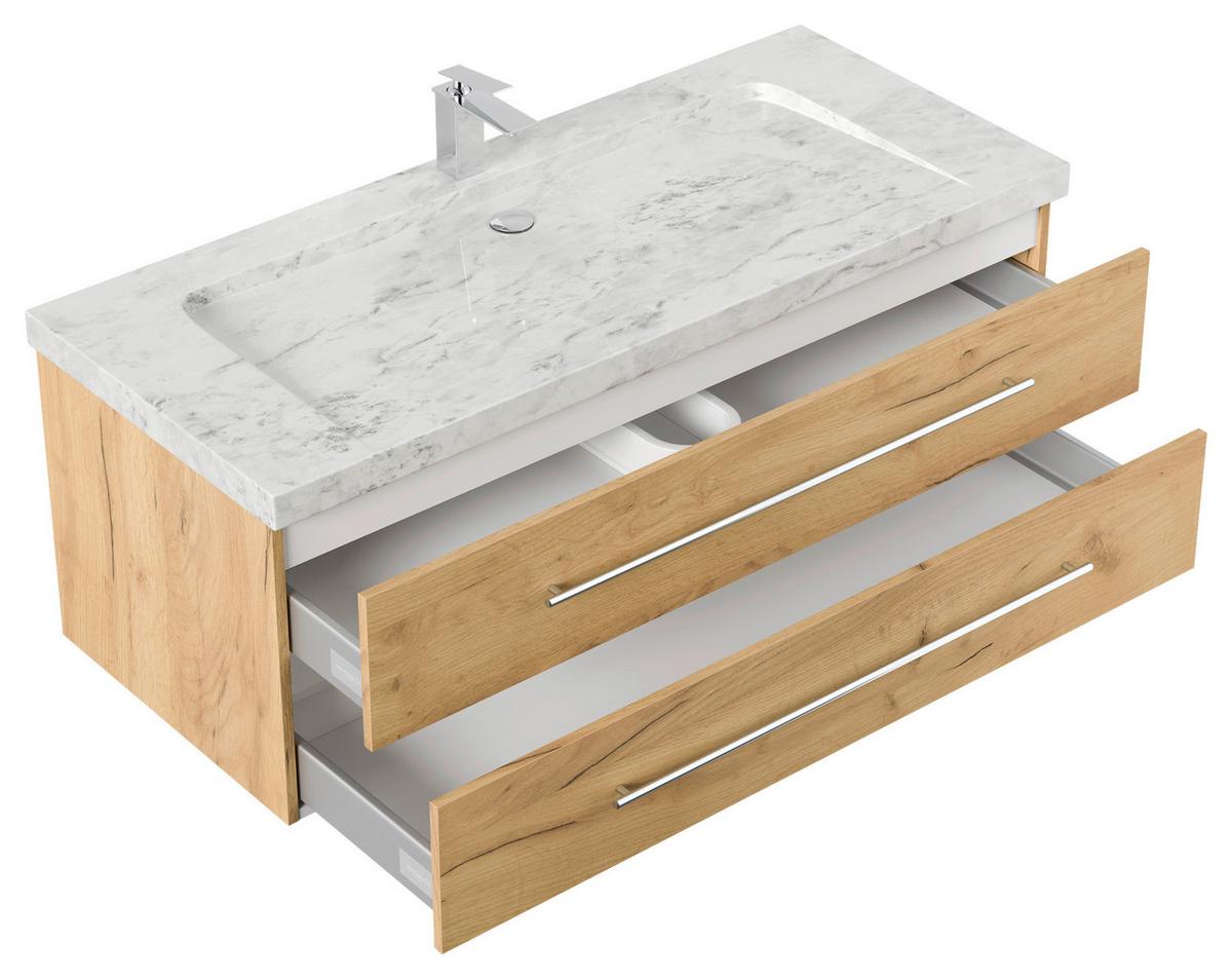 WASCHTISCHKOMBI Yamo, Eichefarben B: 130cm - Eichefarben, Basics, Holzwerkstoff/Stein (130cm) - MID.YOU