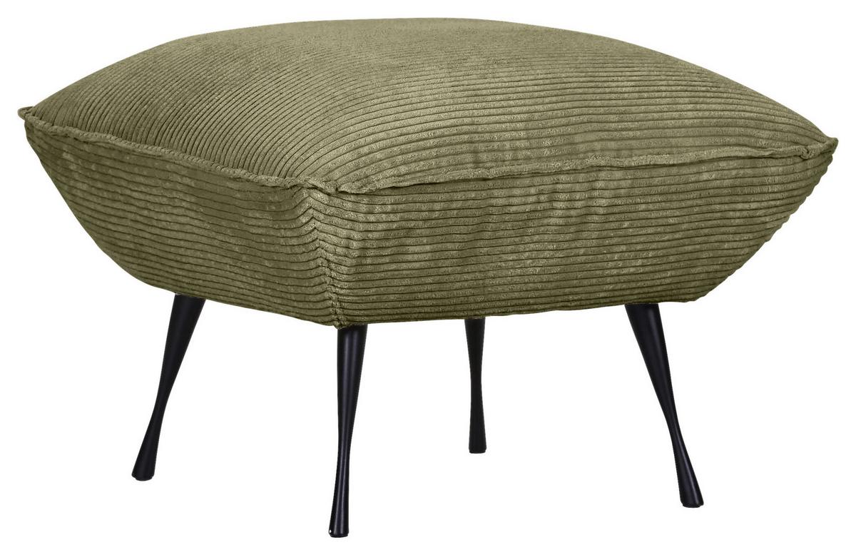 Hocker Lorris - Dunkelgrün/Schwarz, KONVENTIONELL, Textil (60/49/53cm) - MID.YOU