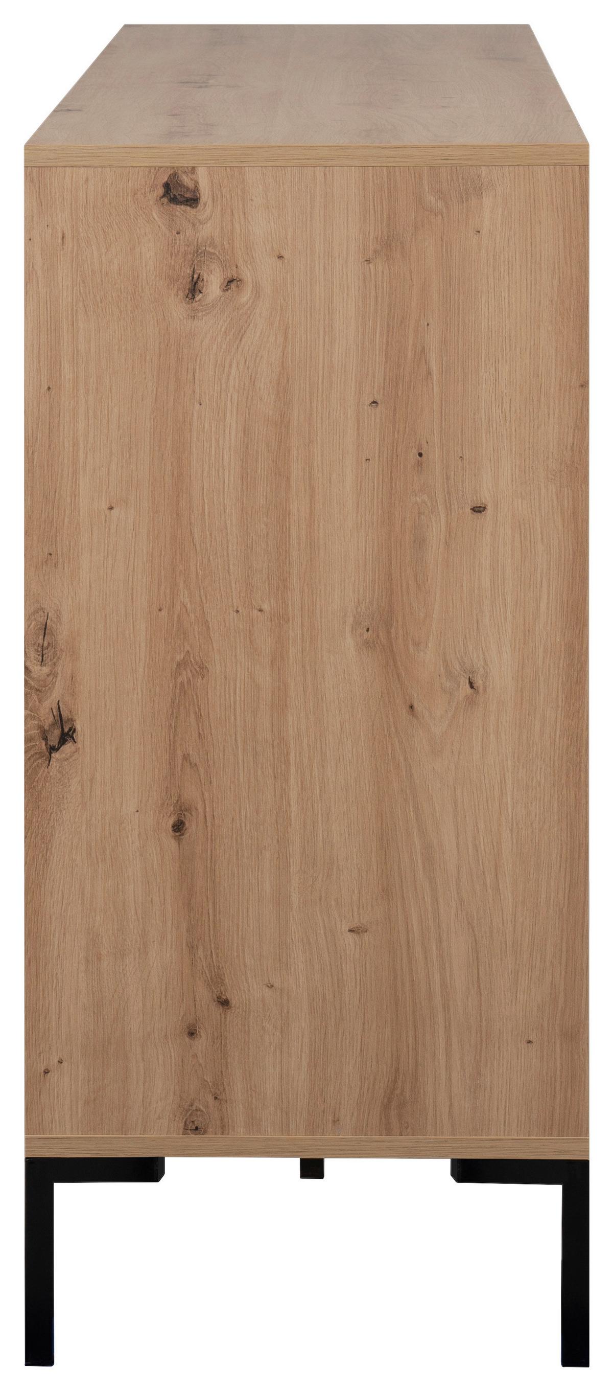 Sideboard 150cm Korsika Eiche Artisan Dekor - Schwarz/Eiche Artisan, Design, Holzwerkstoff (170/87/40cm) - MID.YOU