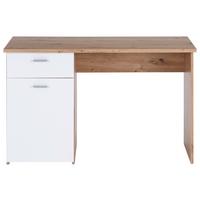 Psací stůl SIMON - bílá/dub artisan, Moderní, kompozitní dřevo/plast (120/75,5/60cm)