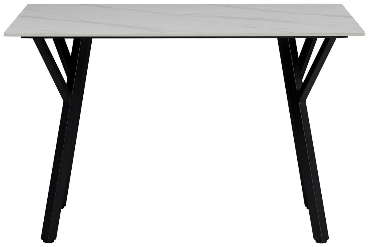 Étkezőasztal Timo 120 - fekete/fehér, Modern, fém/kerámia (120/78/80cm)