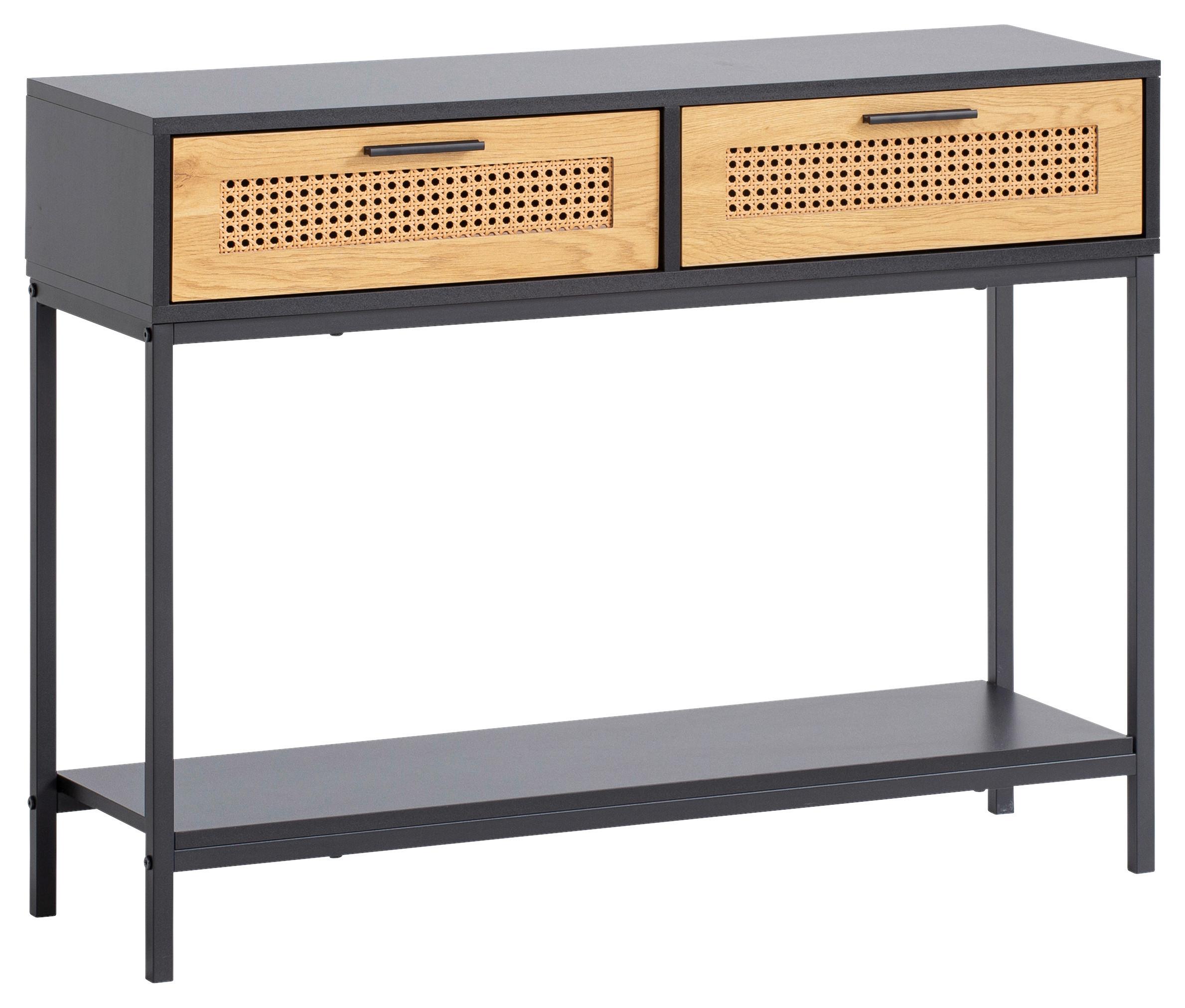 Konsolentisch Wl6.827 - Schwarz/Braun, KONVENTIONELL, Holzwerkstoff/Metall (100/30/75cm) - Livetastic