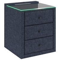 Nočný stolík UNIVERSAL modrá - modrá, Konventionell, kompozitné drevo/textil (48/68/45,5cm) - Premium Living