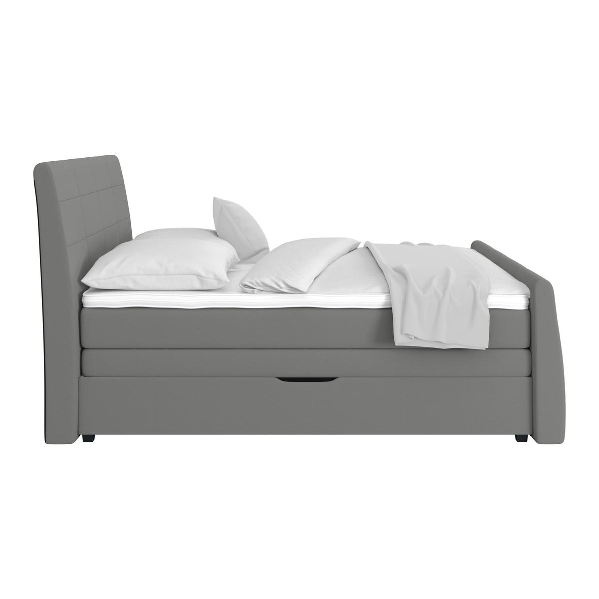Boxspringbett Libra - Graphitfarben/Schwarz, KONVENTIONELL, Textil (160/200cm)