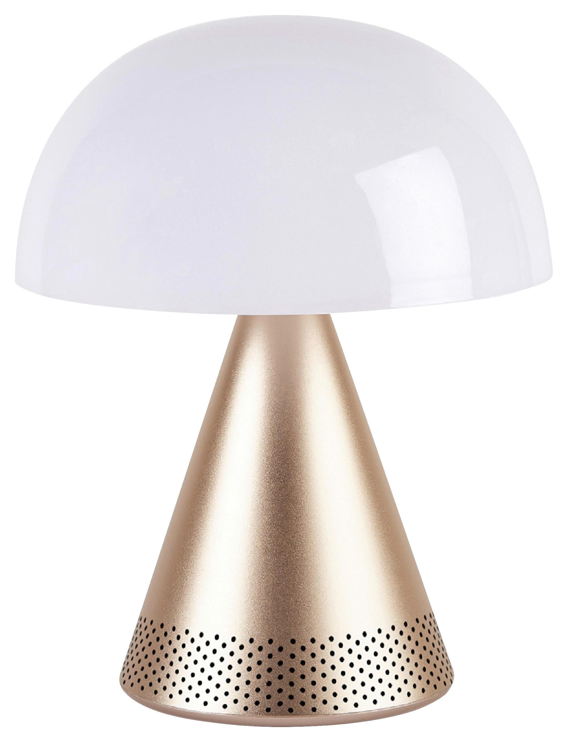 Akku-tischleuchte Lexon Mina L Audio - Goldfarben, Design, Kunststoff/Metall (14/17/14cm)