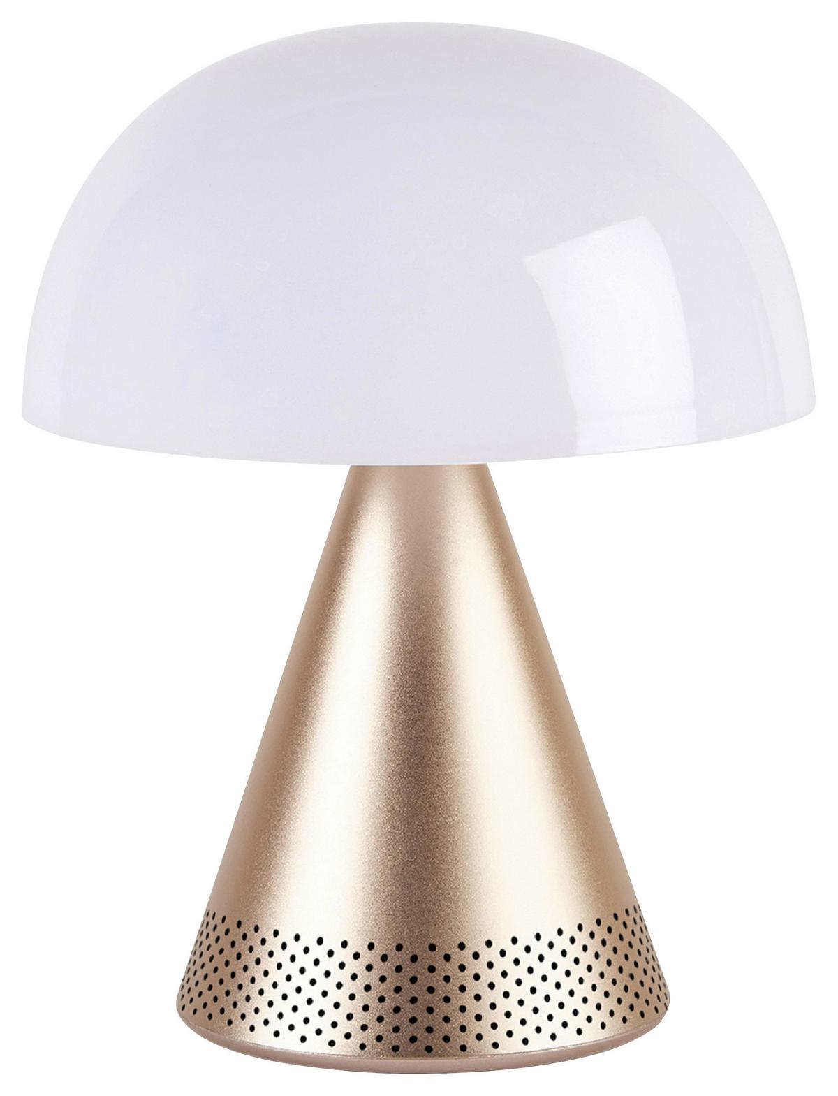 Akku-tischleuchte Lexon Mina L Audio - Goldfarben, Design, Kunststoff/Metall (14/17/14cm)