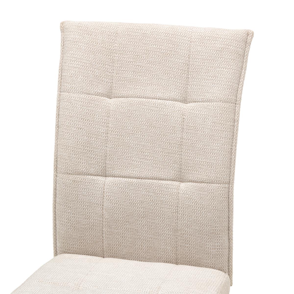 Vierfußstuhl Finn Webstoff Beige, B: 44 cm - Beige/Schwarz, KONVENTIONELL, Textil/Metall (44/96/61cm) - MID.YOU