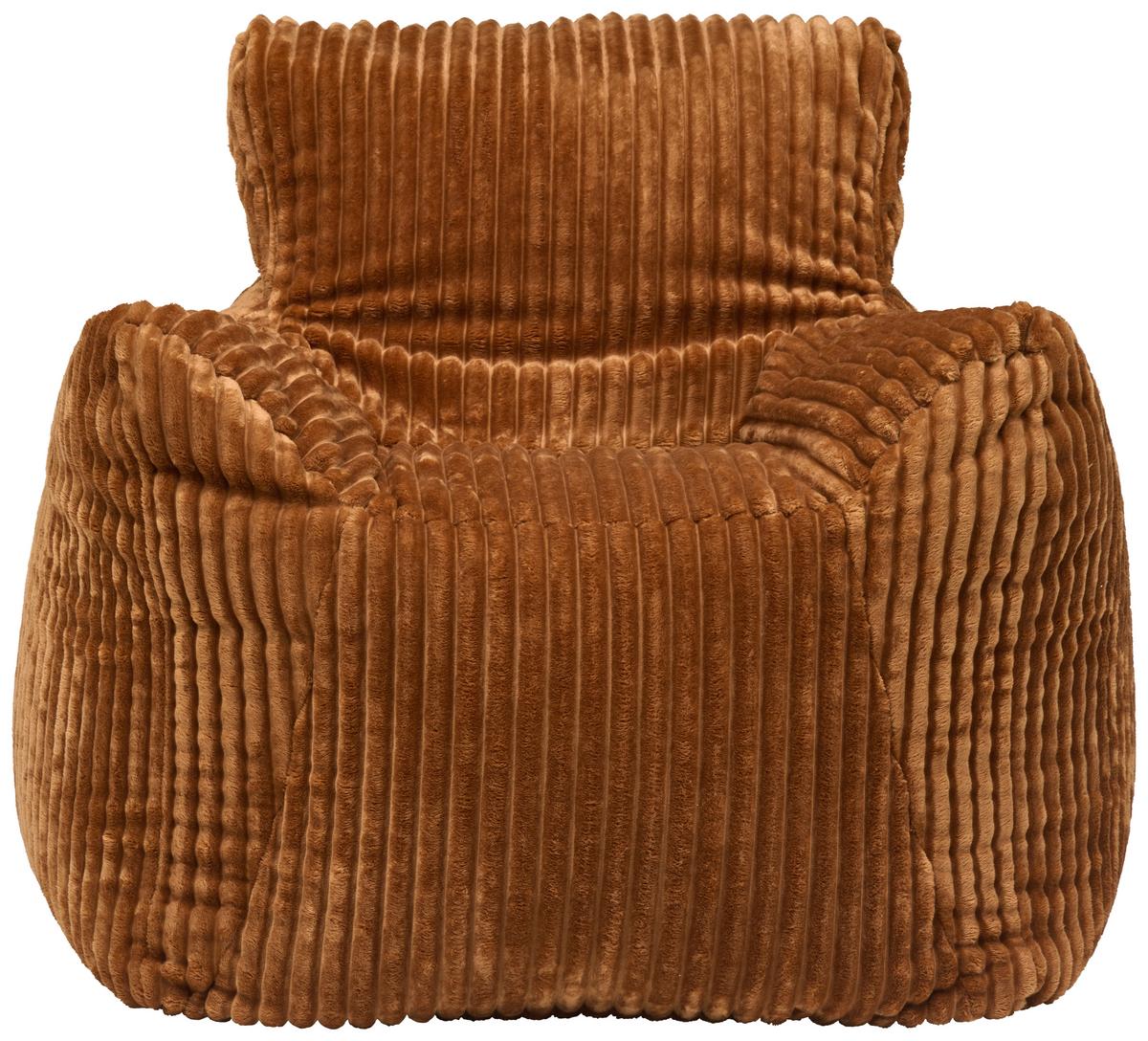 Sedací pytel VALLVIK, rezavý manšestr TILIA - rezavá, Design, textil (90/85/100cm)