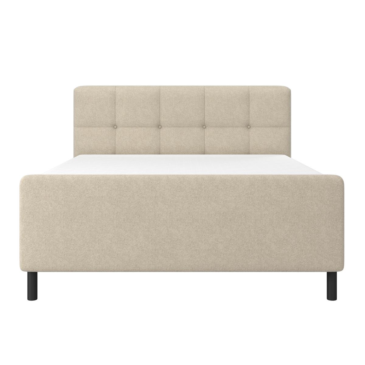 Posteľ boxspring MARBELLA 180x200, béžová - čierna/béžová, Modern, kov/drevo (180/200cm) - Bessagi Home