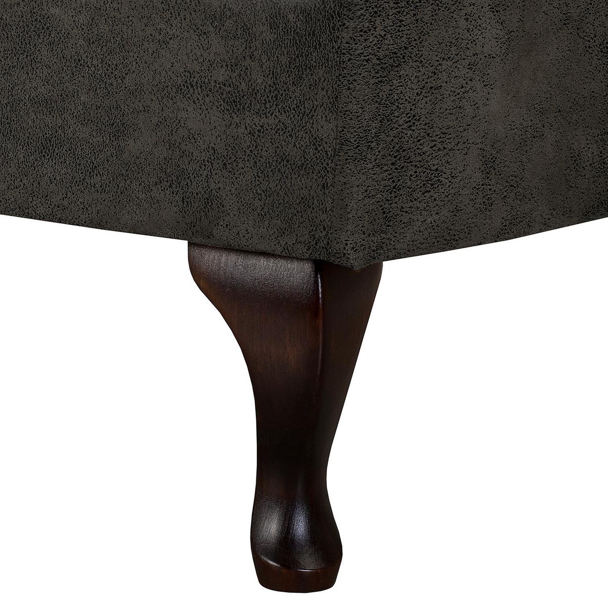 Récamiere Pako Anthrazit B: 185cm - Anthrazit/Braun, Design, Textil (185/93/75cm) - Livetastic