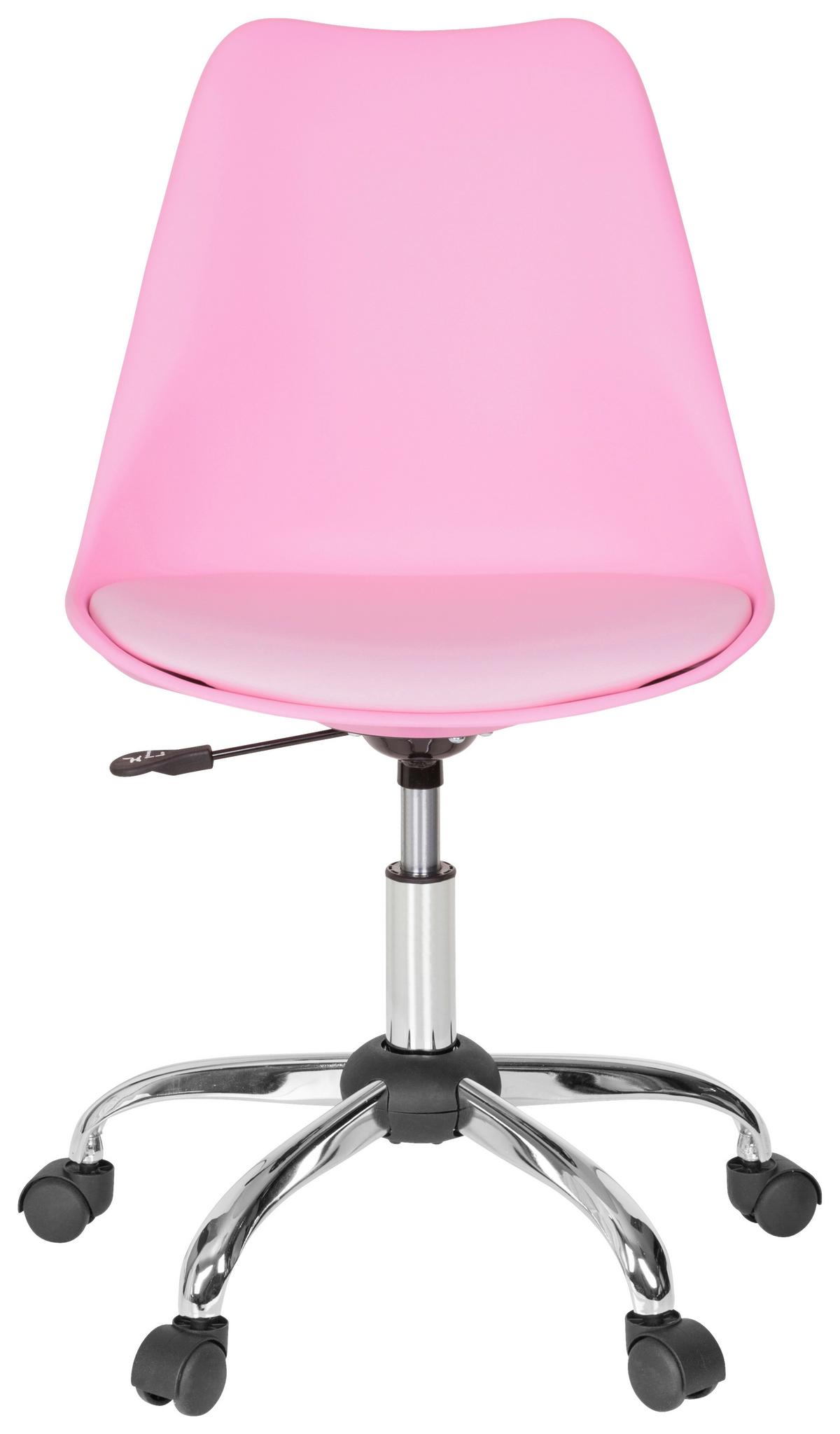 Drehstuhl Fancy pro Lederlook Pink bis 80kg - Pink, MODERN, Kunststoff/Textil (48/86/54cm) - MID.YOU