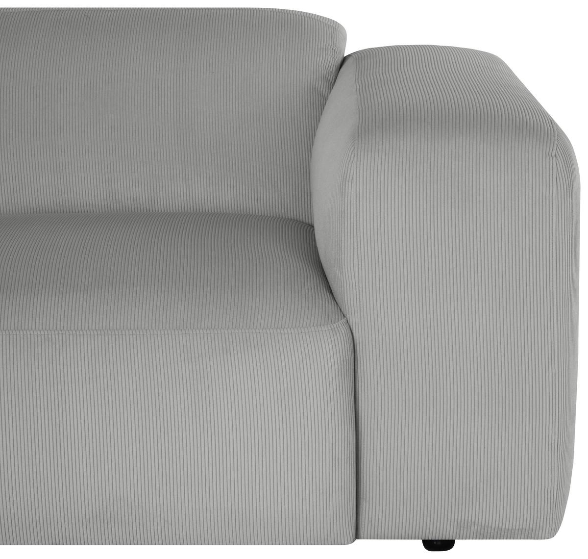 Ecksofa Hannah Hellgrau 170x252 cm - Hellgrau/Schwarz, Design, Textil (170/252cm) - MID.YOU